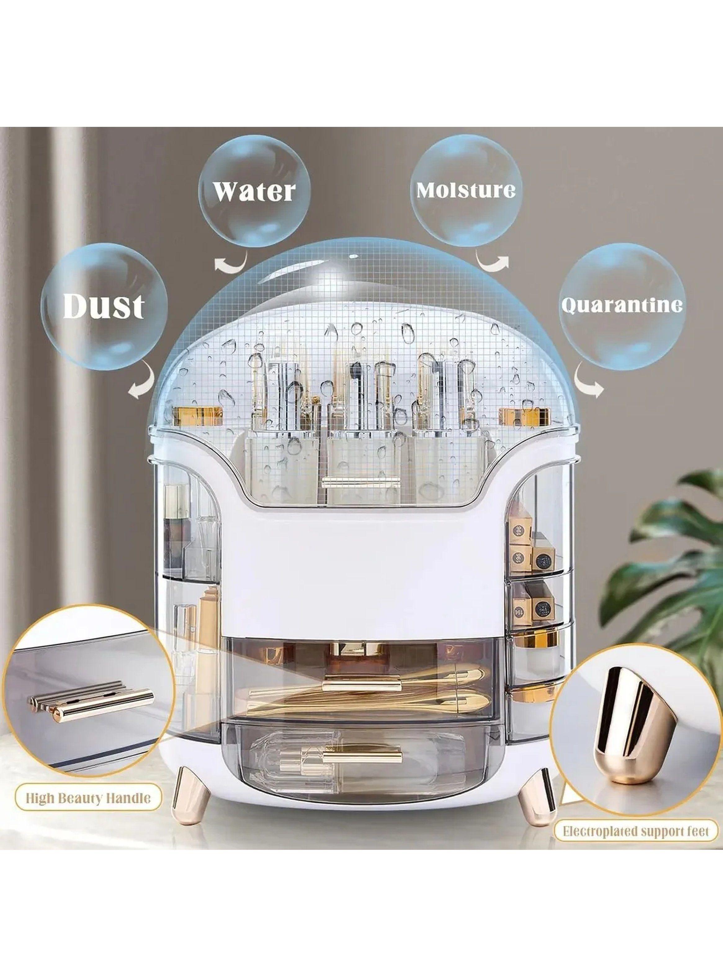 Organizador de Maquillaje Transparente Giro 90° con Compartimentos-4