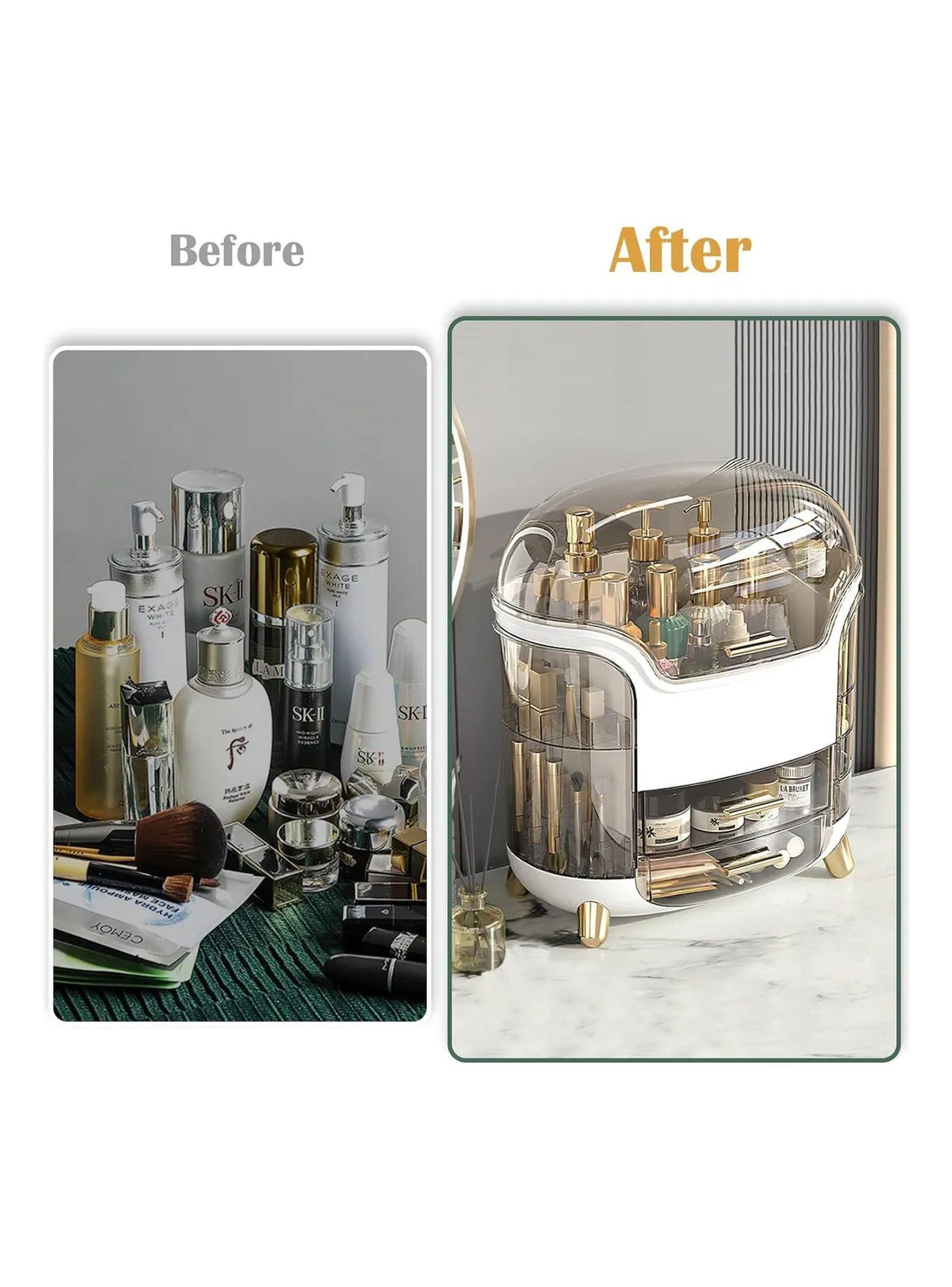 Organizador de Maquillaje Transparente Giro 90° con Compartimentos-6