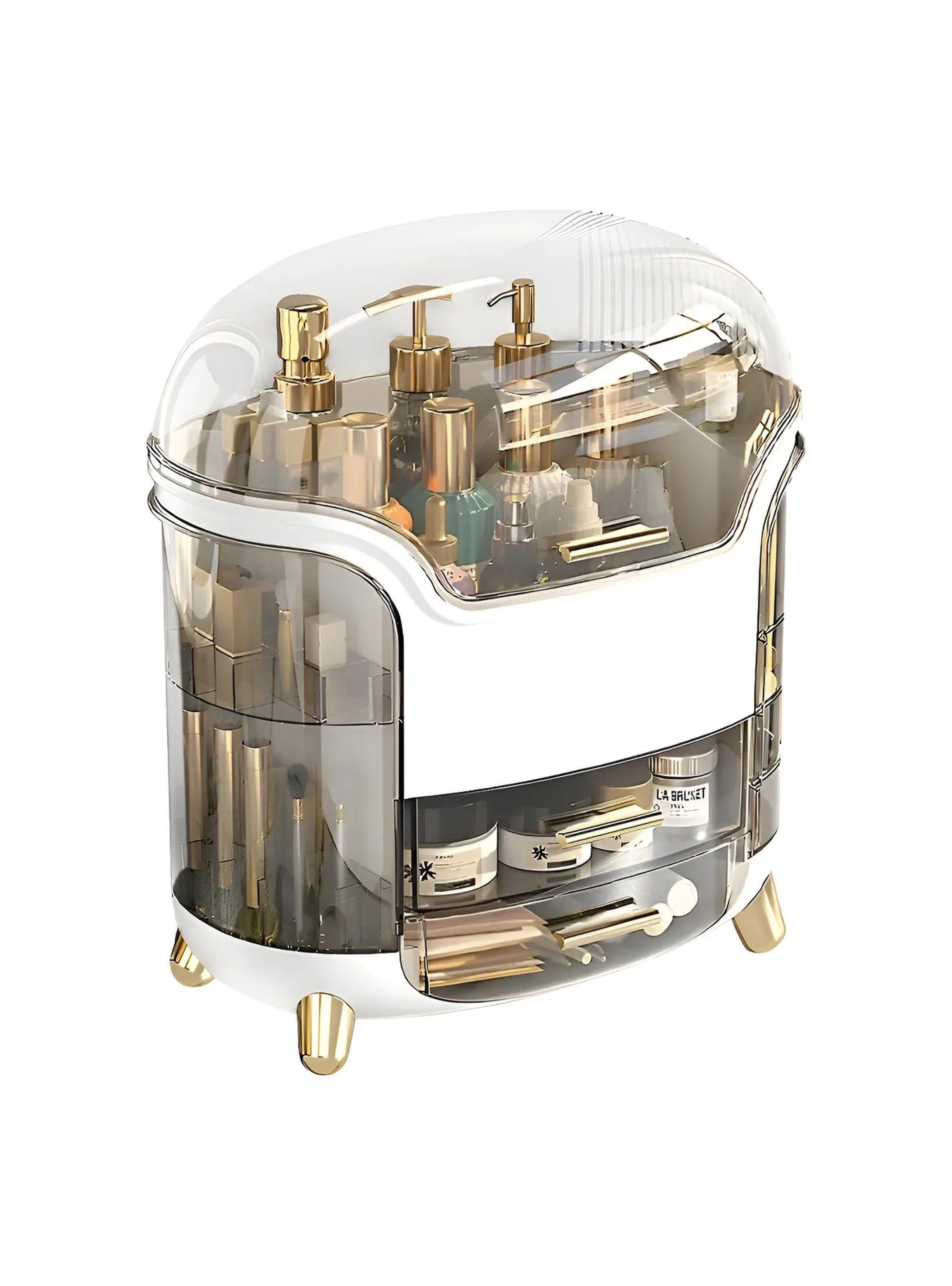 Organizador de Maquillaje Transparente Giro 90° con Compartimentos-8