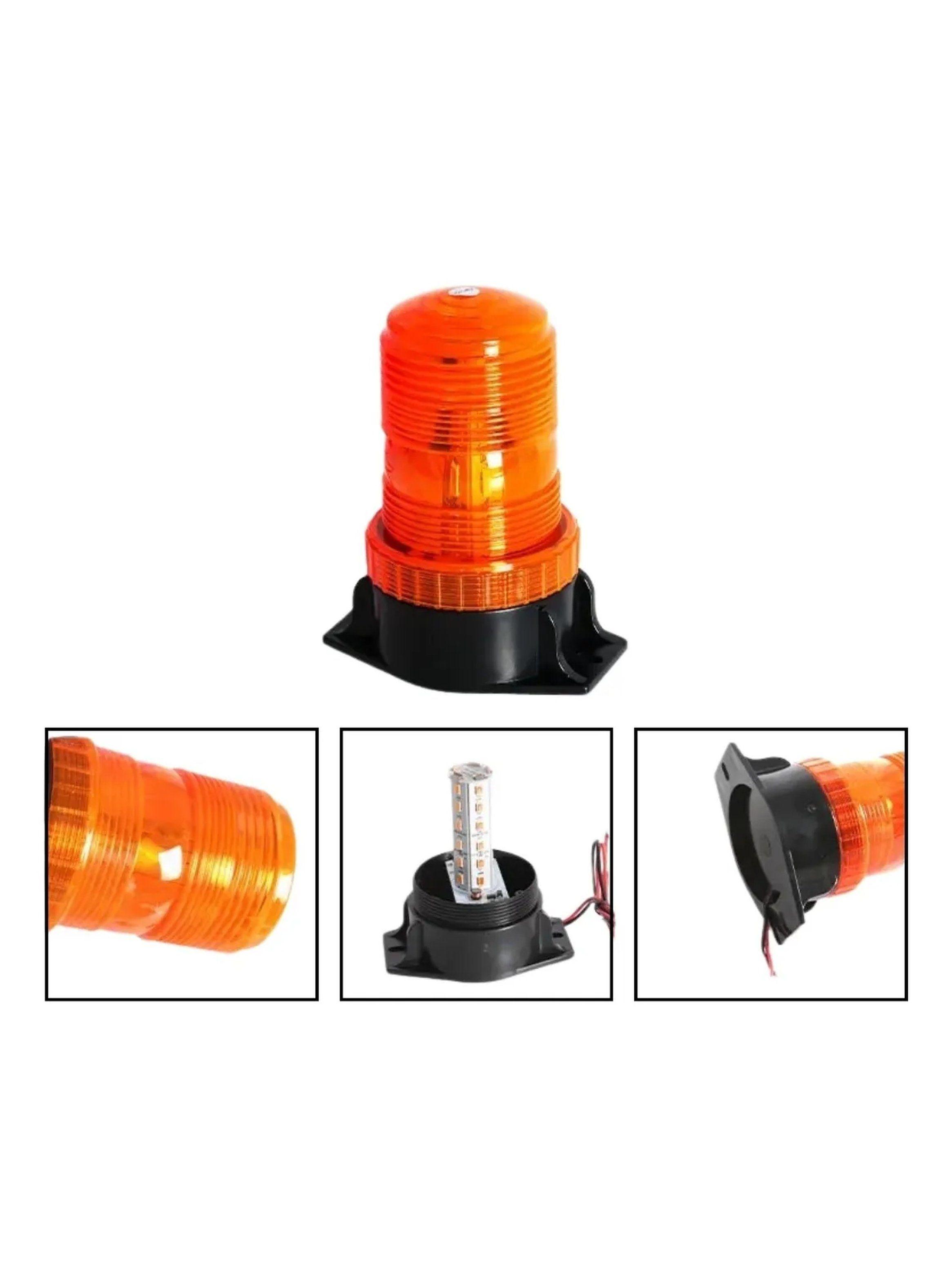 Luz Estroboscópica LED Naranja Base Plástica 12V-2