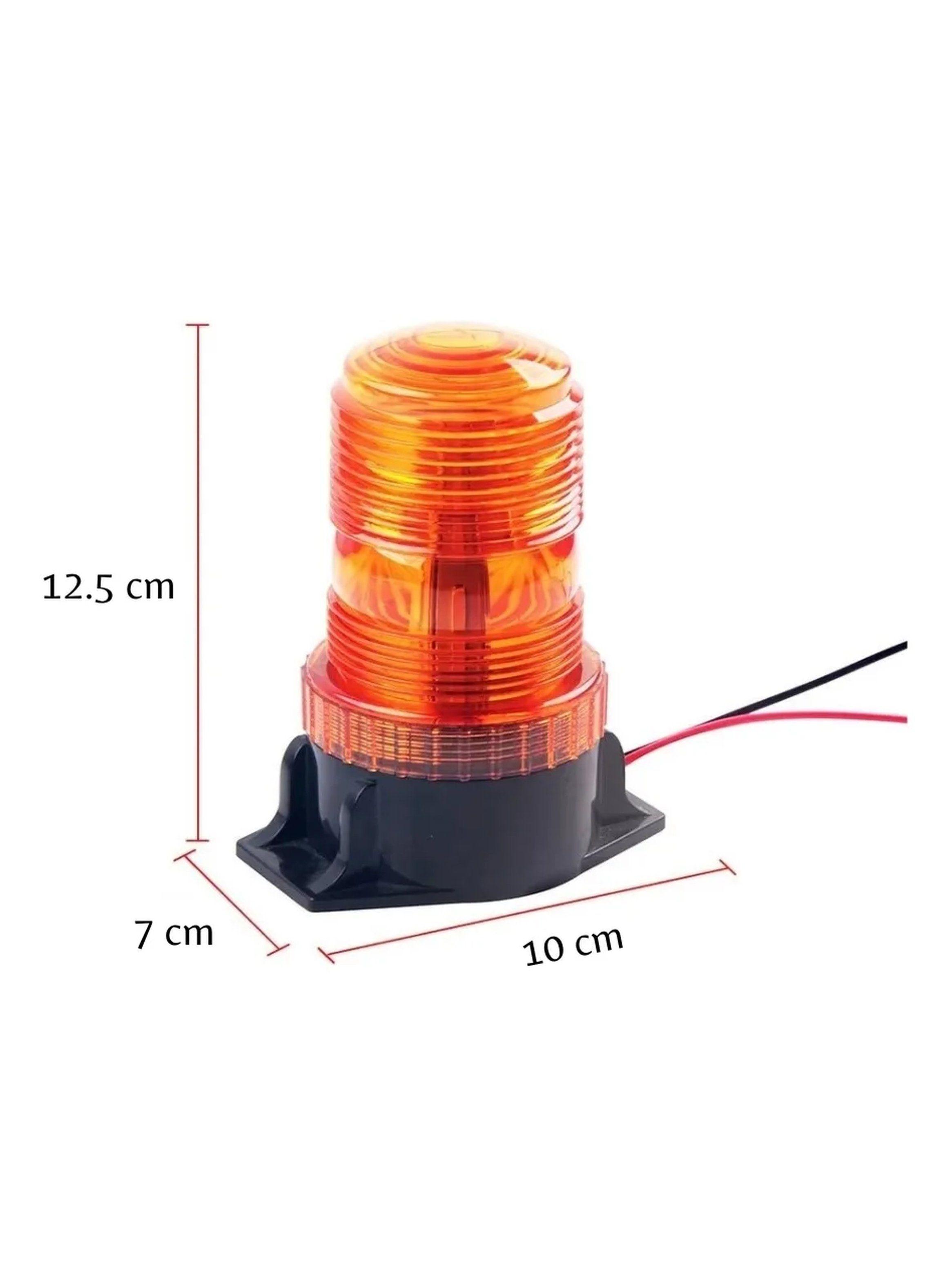 Luz Estroboscópica LED Naranja Base Plástica 12V-4