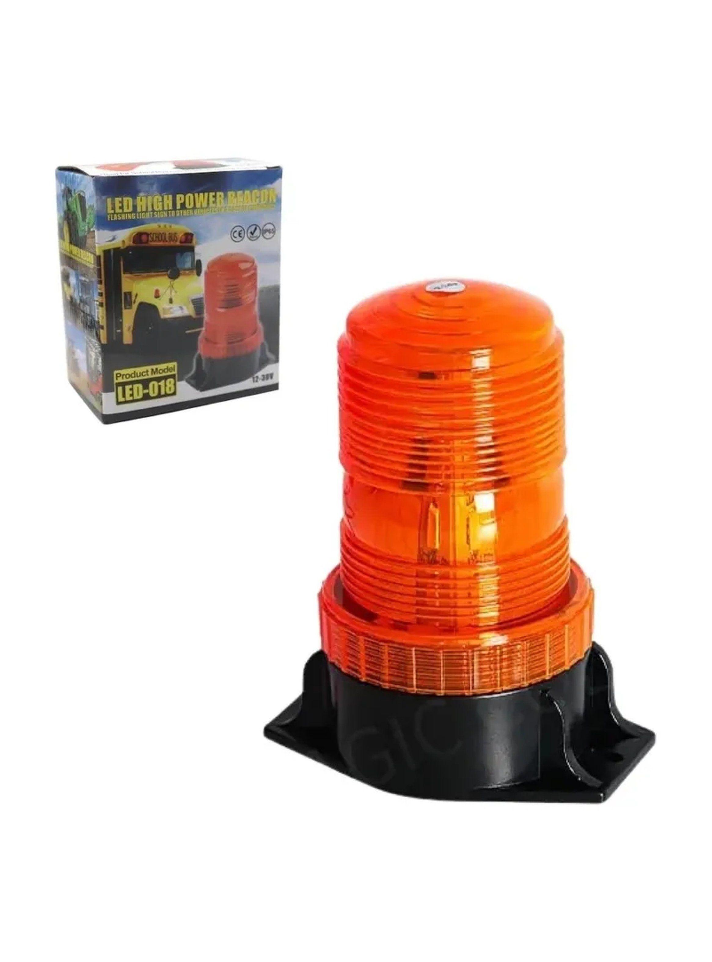 Luz Estroboscópica LED Naranja Base Plástica 12V-5