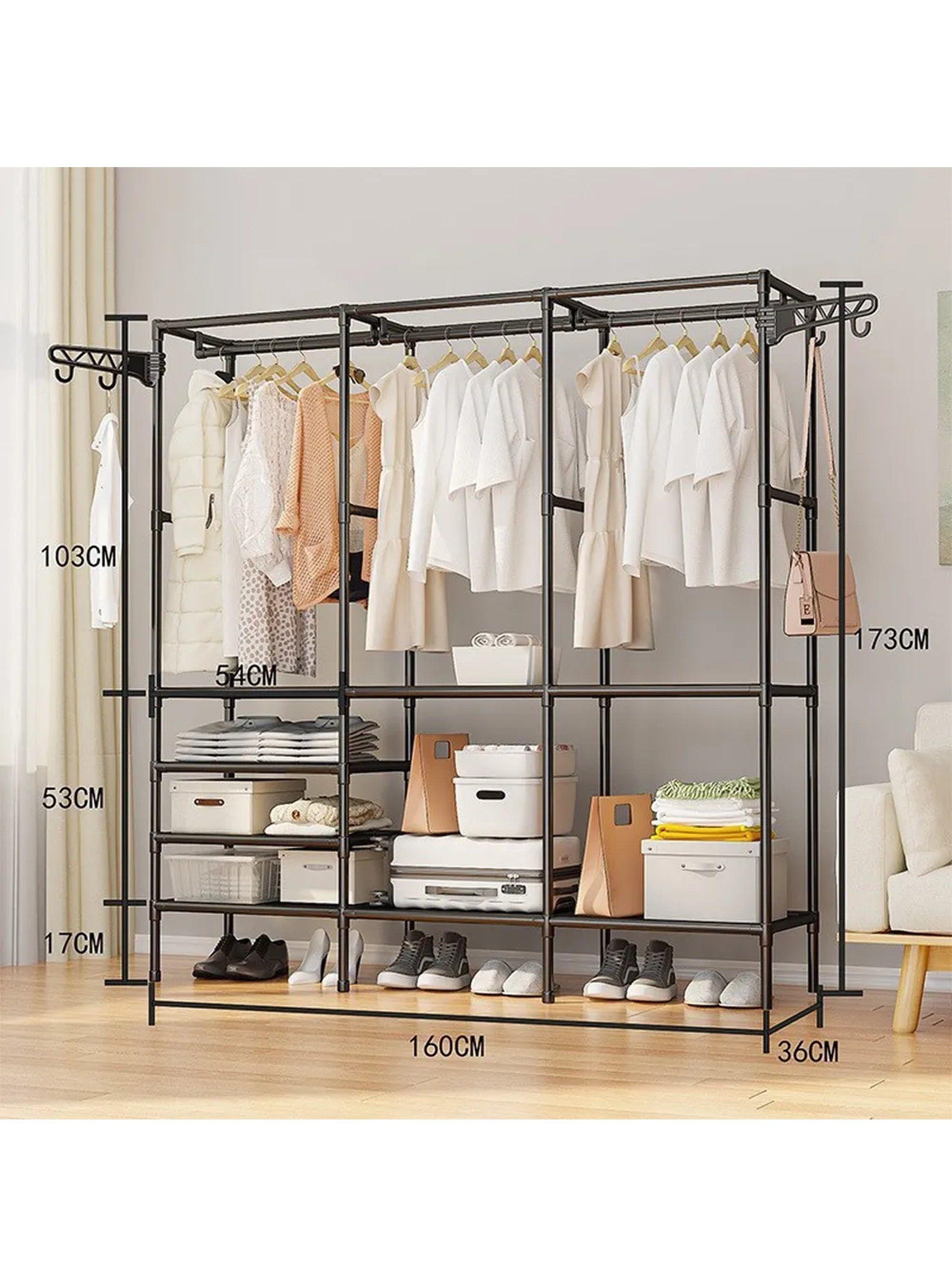 Estantería de Almacenamiento Modular Metálica 160x36x173cm Negra-2
