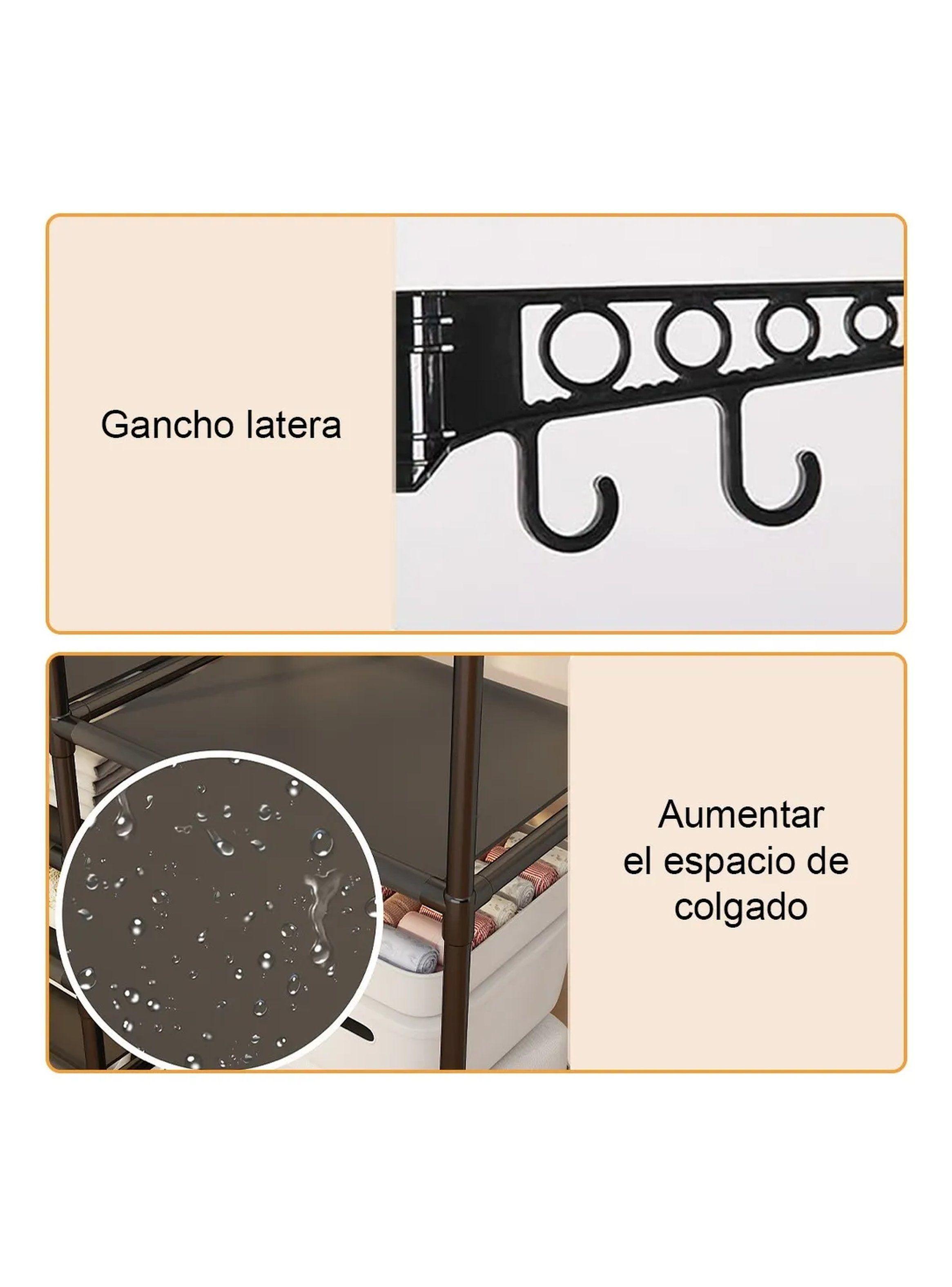 Estantería de Almacenamiento Modular Metálica 160x36x173cm Negra-6