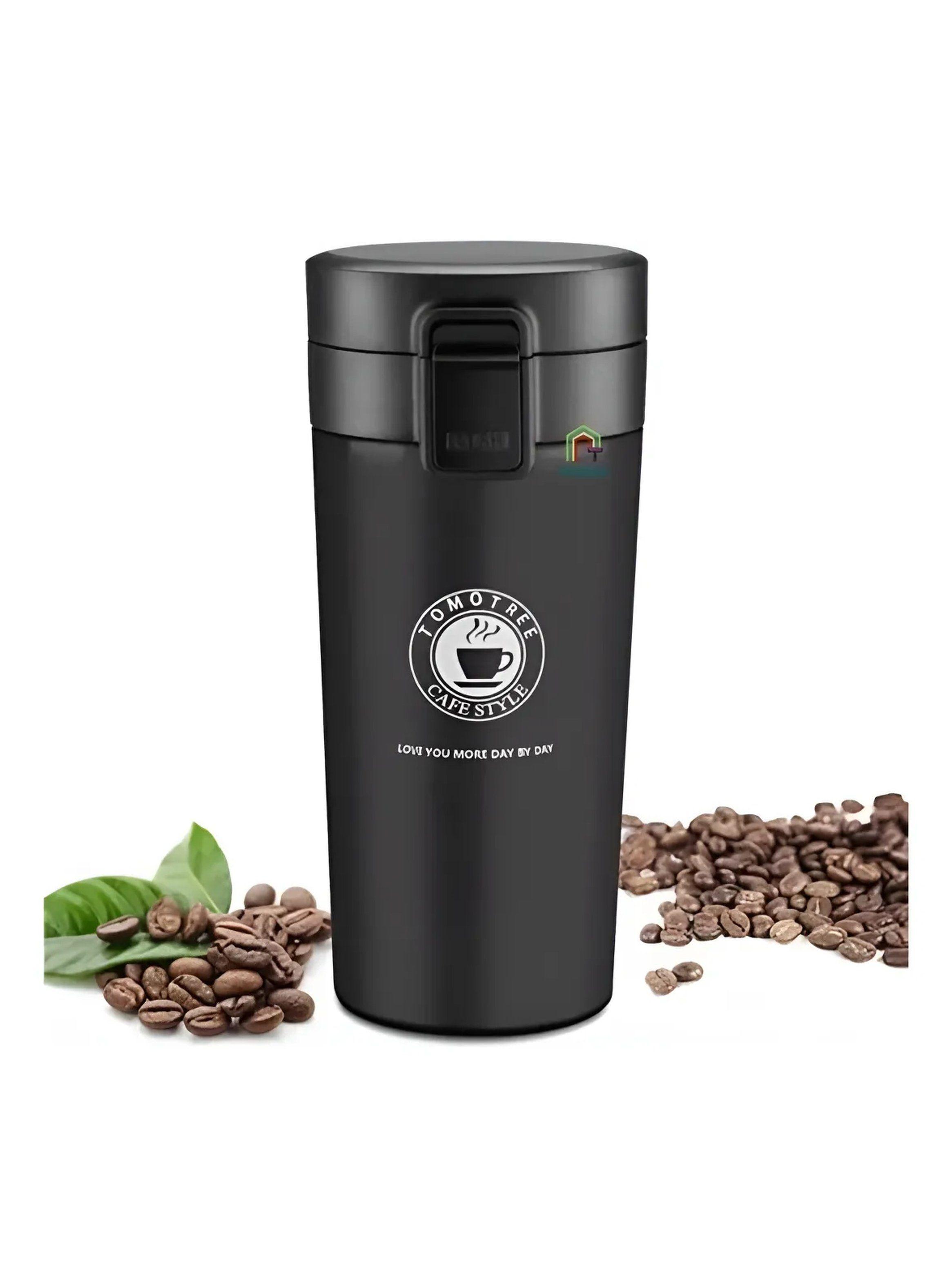 Taza Térmica Acero Inoxidable 304 Hermética Negra 350ml-0