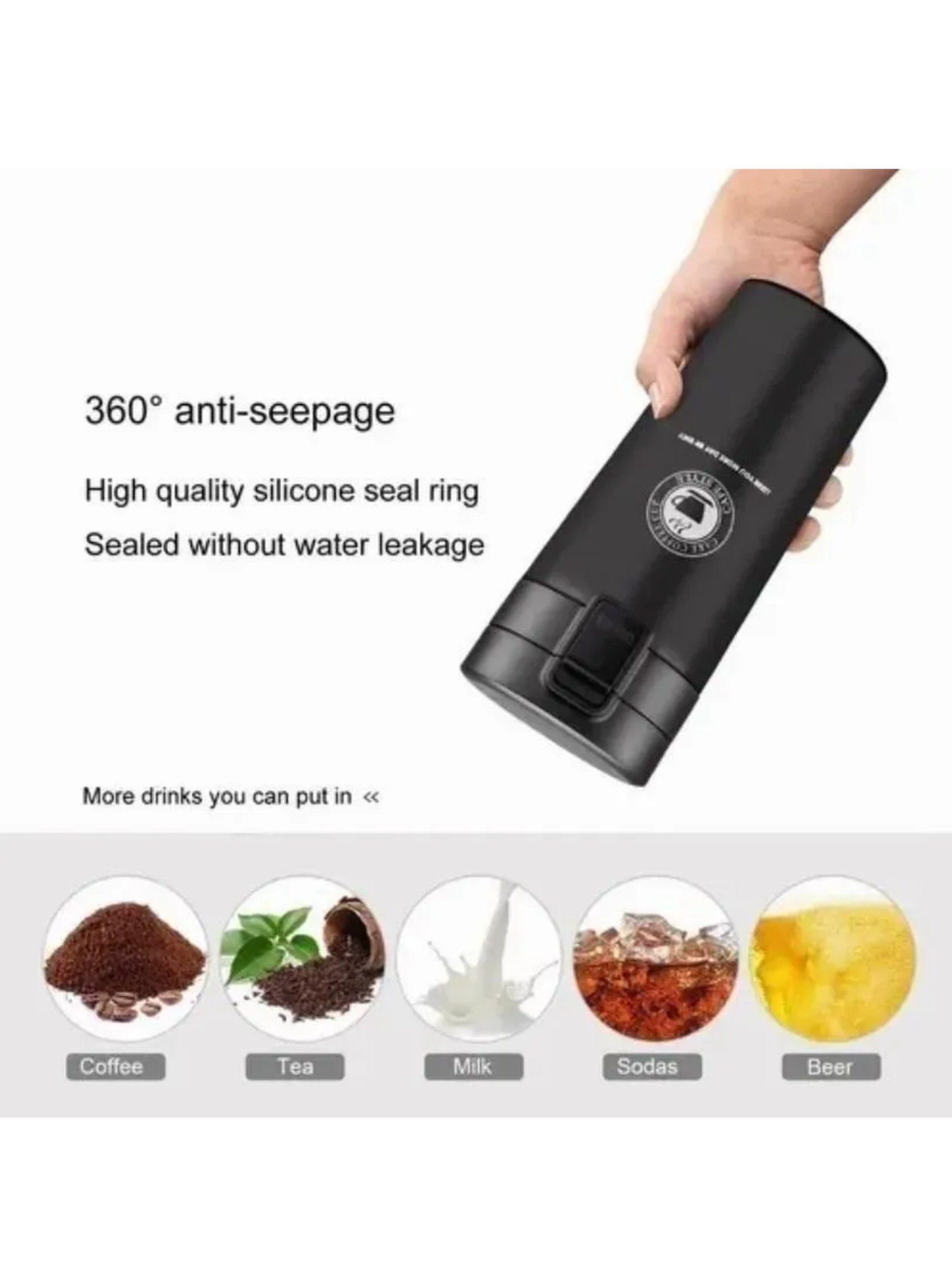 Taza Térmica Acero Inoxidable 304 Hermética Negra 350ml-3