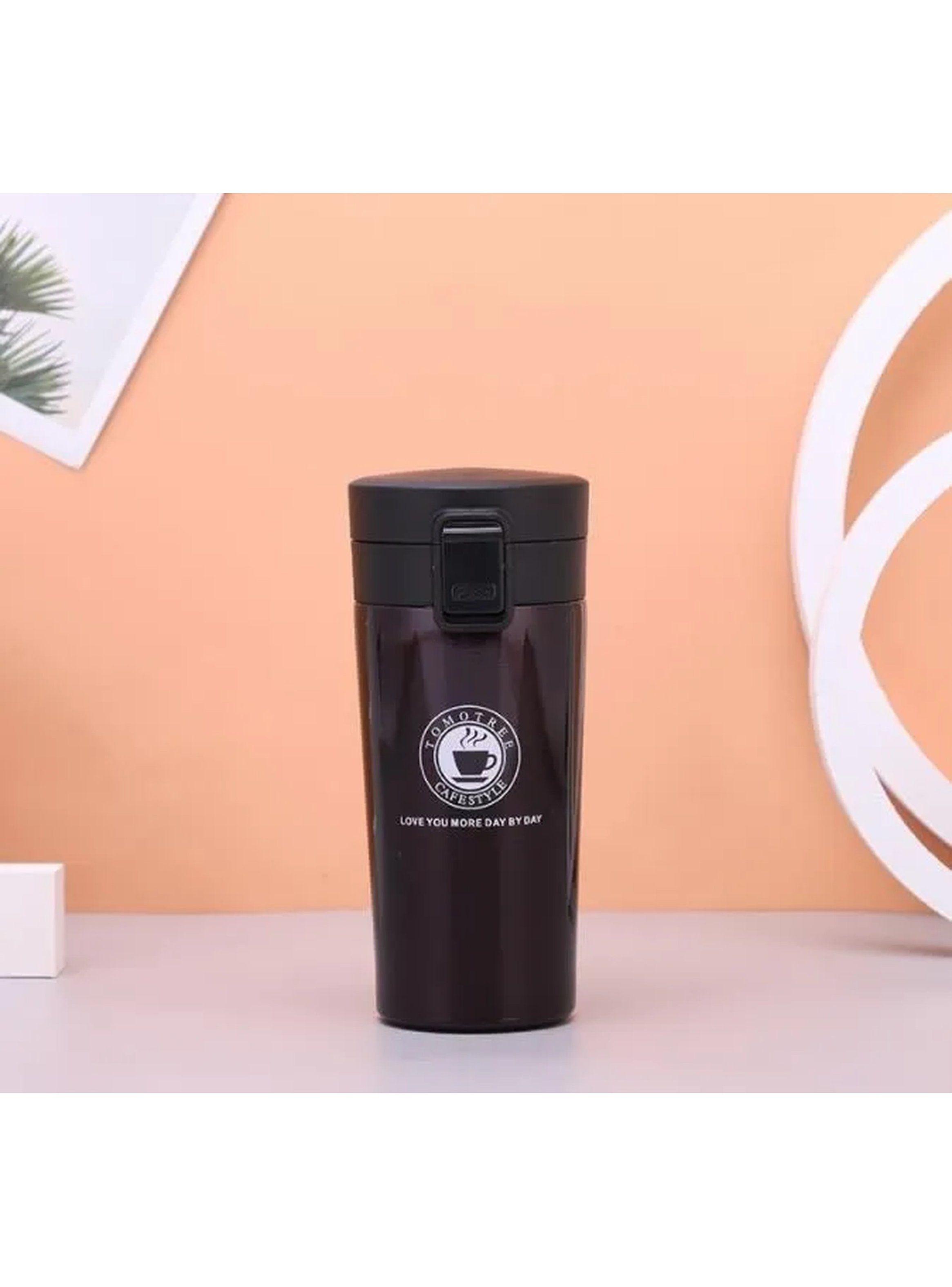 Taza Térmica Acero Inoxidable 304 Hermética Negra 350ml-6