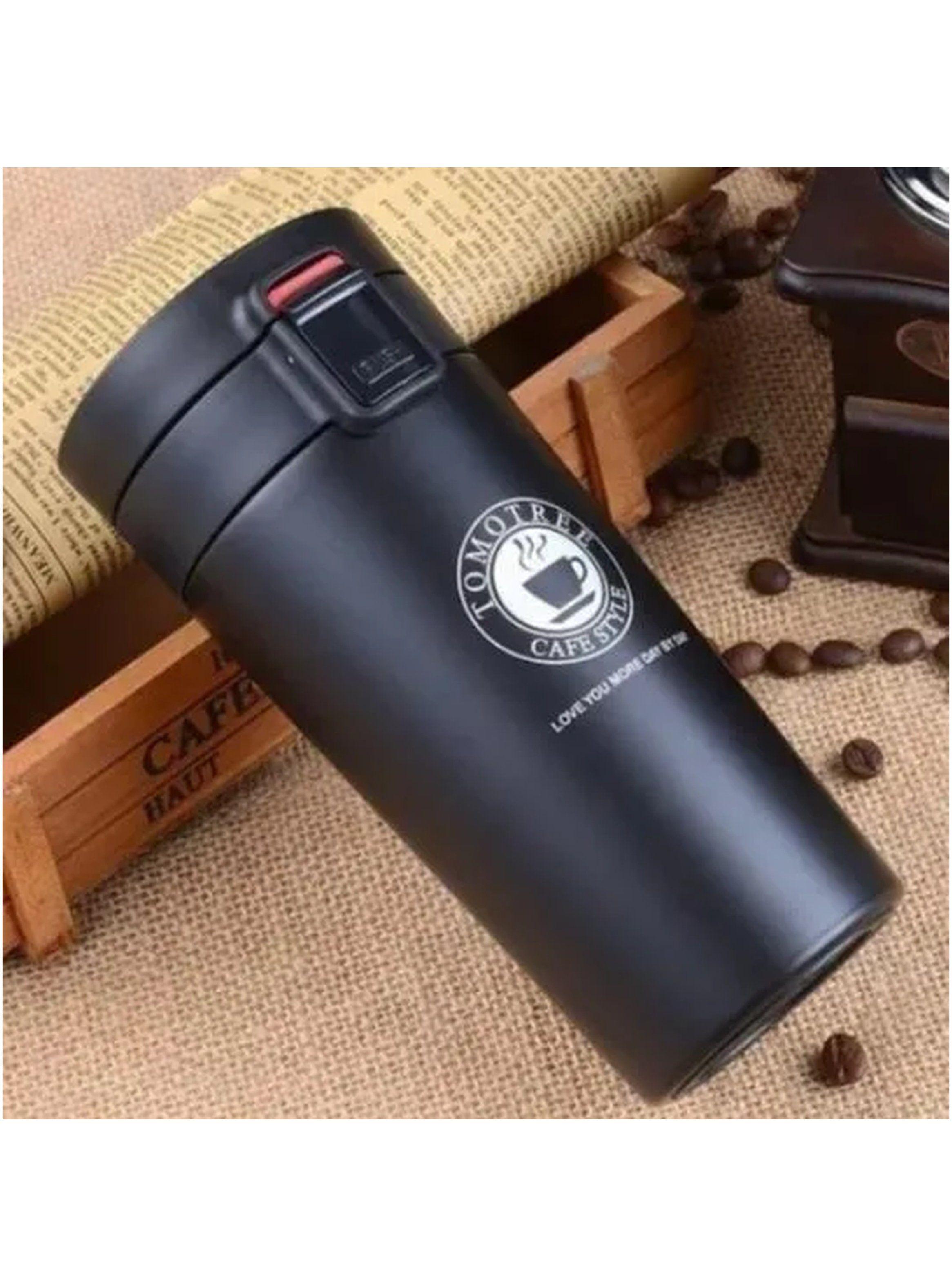 Taza Térmica Acero Inoxidable 304 Hermética Negra 350ml-7