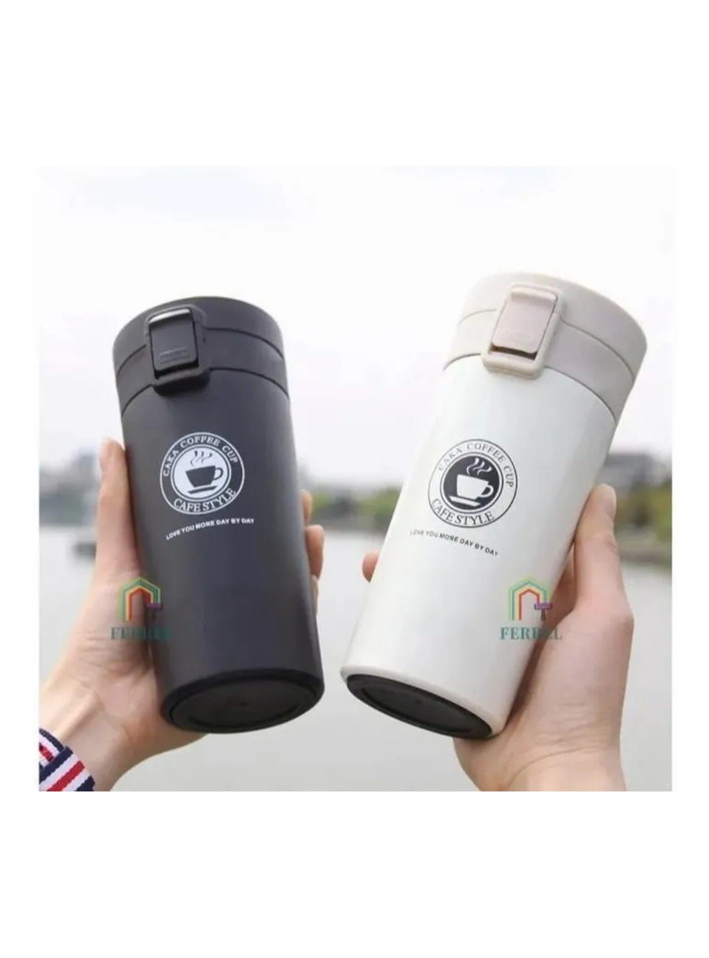 Taza Térmica Acero Inoxidable 304 Hermética Negra 350ml-8