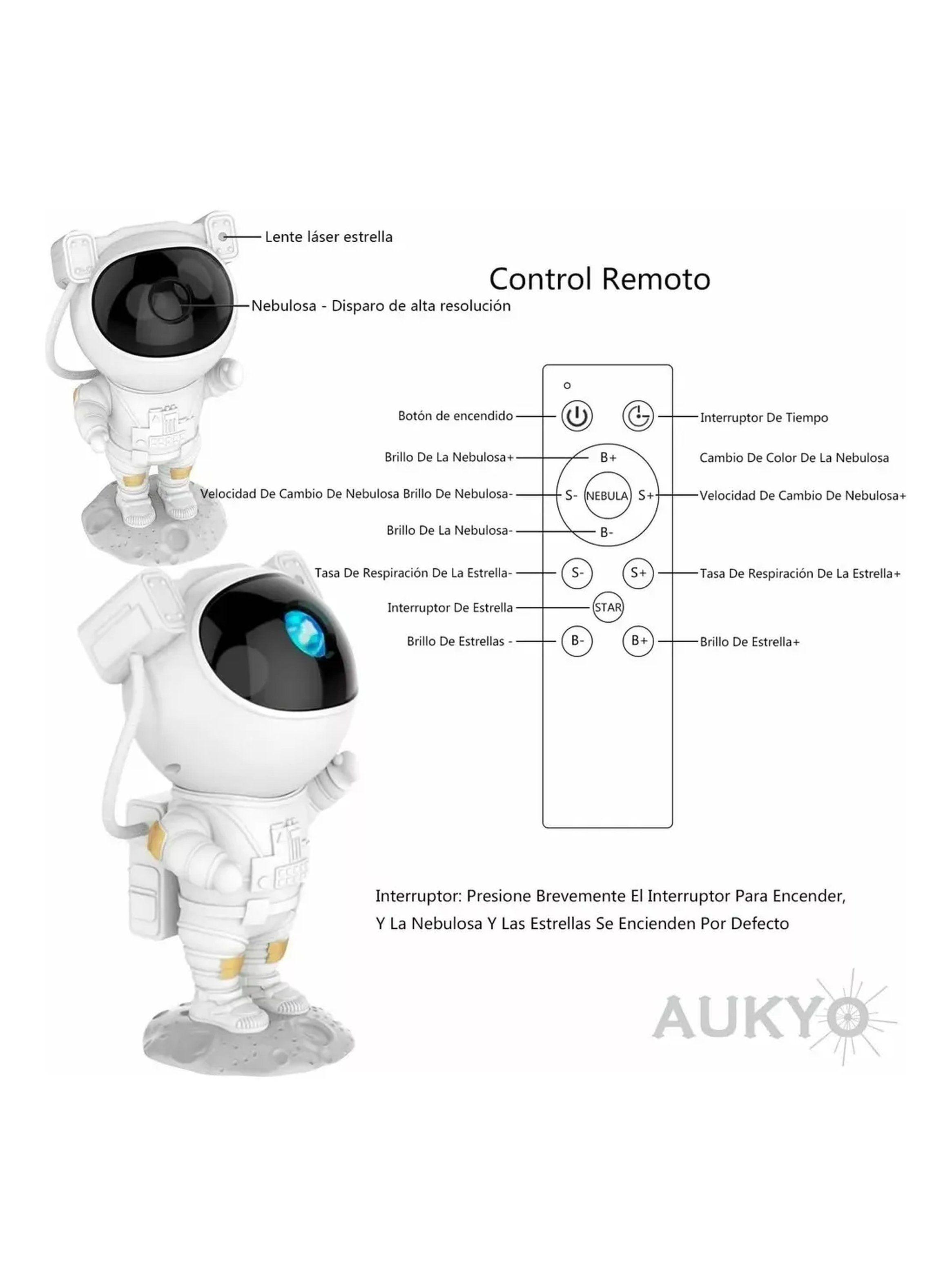 Proyector Astronauta LED Control Remoto Multicolor Decorativo-3
