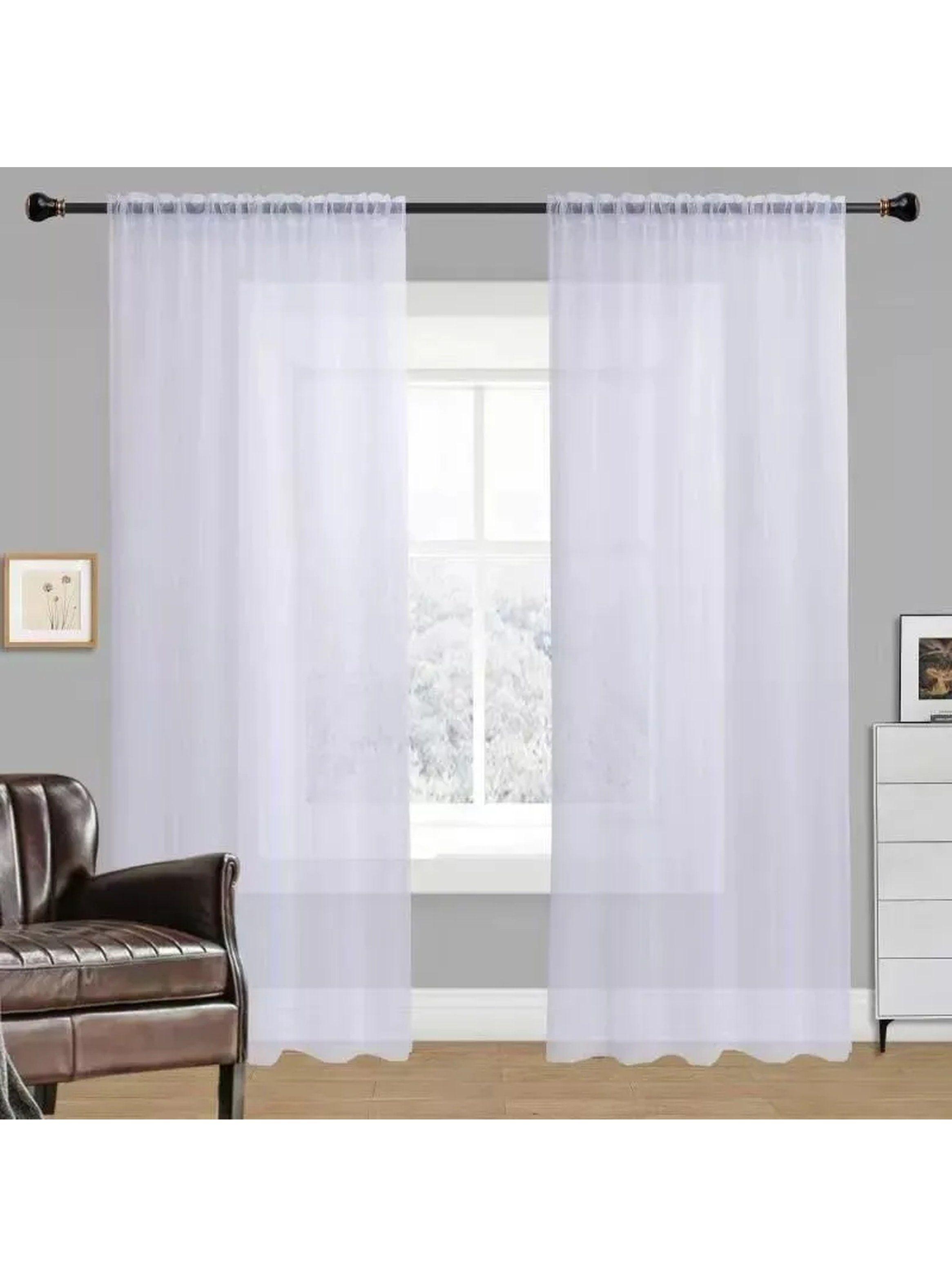 Cortinas Transparentes De Tela Blanca Ligeras-1