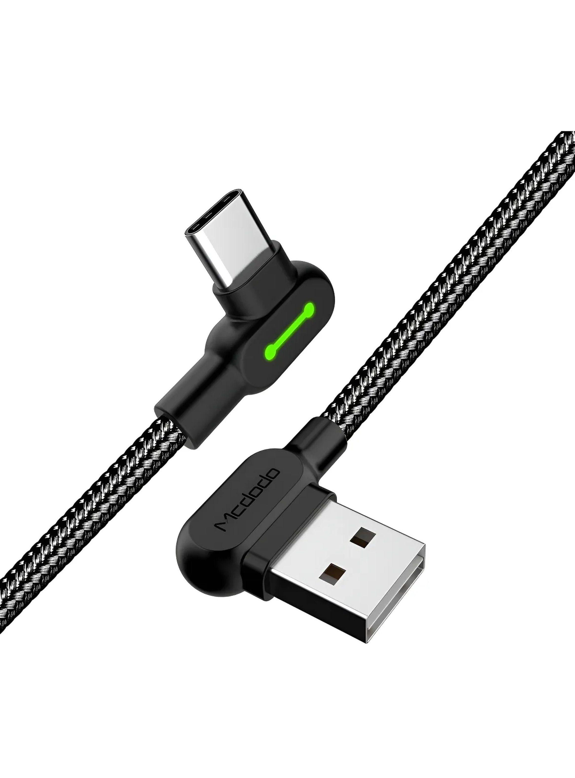 Cable USB Tipo C 90 Grados Nylon Trenzado Carga Rápida-0