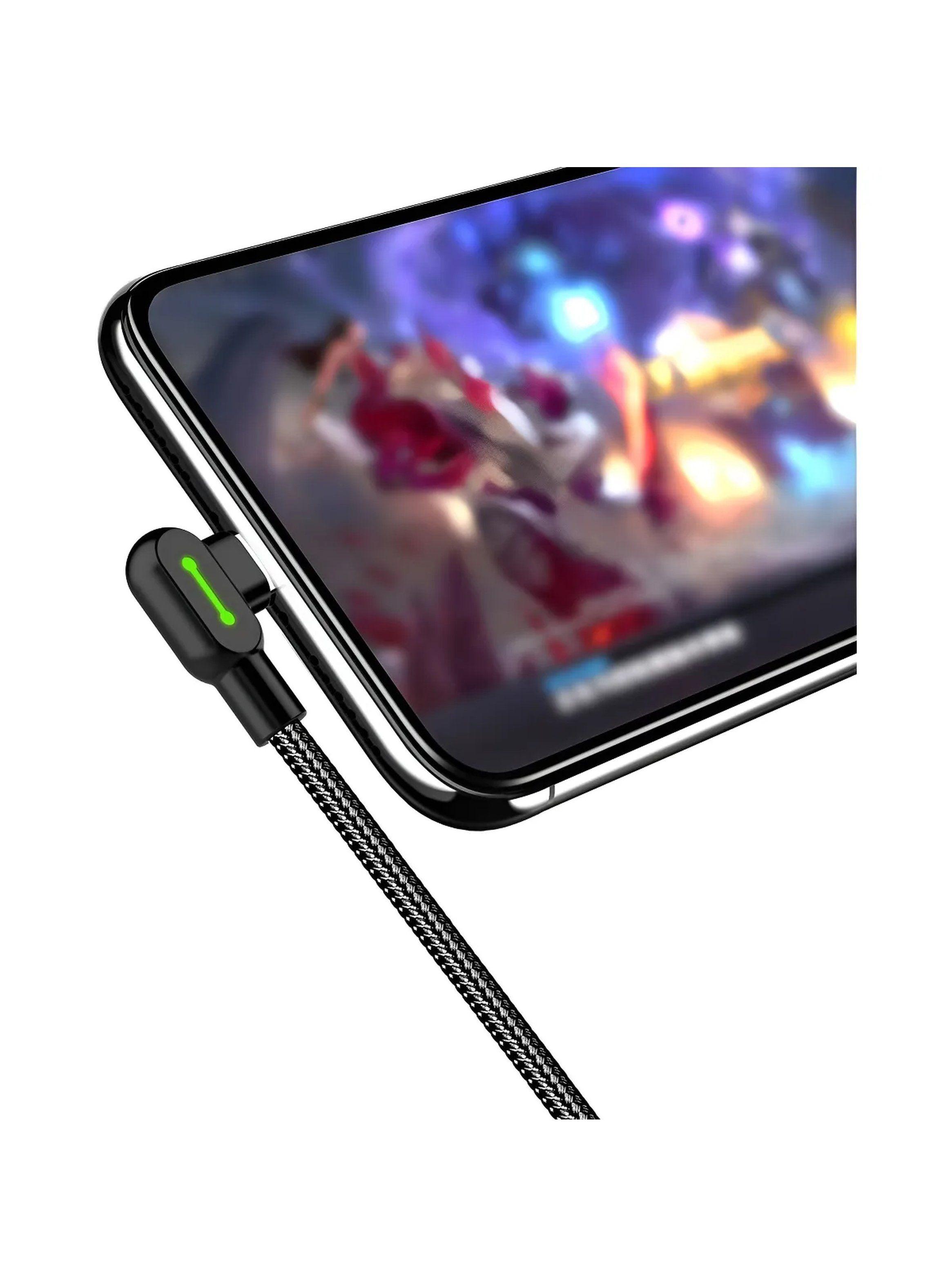 Cable USB Tipo C 90 Grados Nylon Trenzado Carga Rápida-1