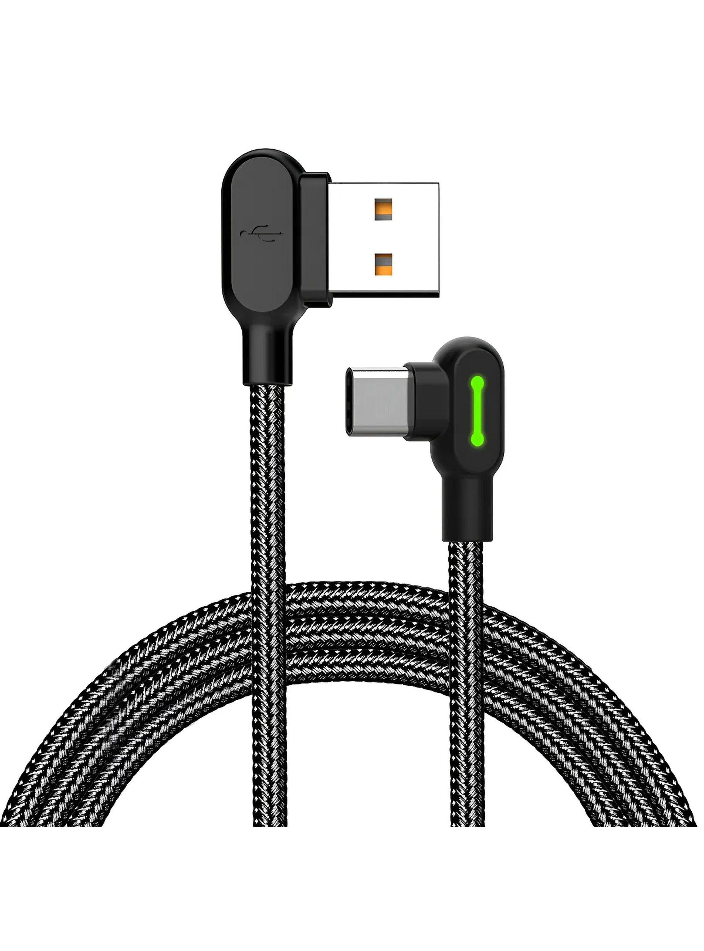 Cable USB Tipo C 90 Grados Nylon Trenzado Carga Rápida-2