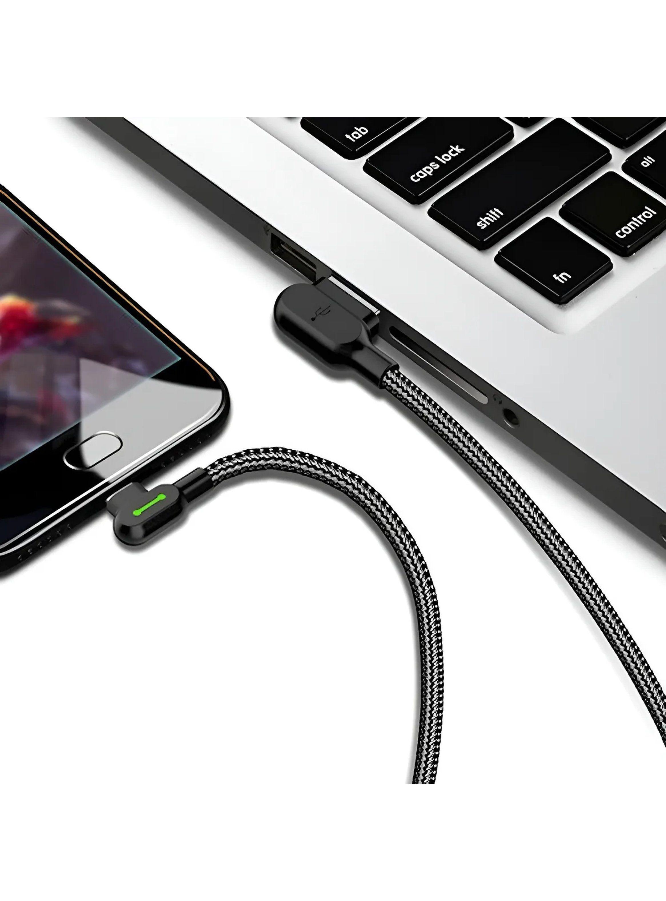 Cable USB Tipo C 90 Grados Nylon Trenzado Carga Rápida-5