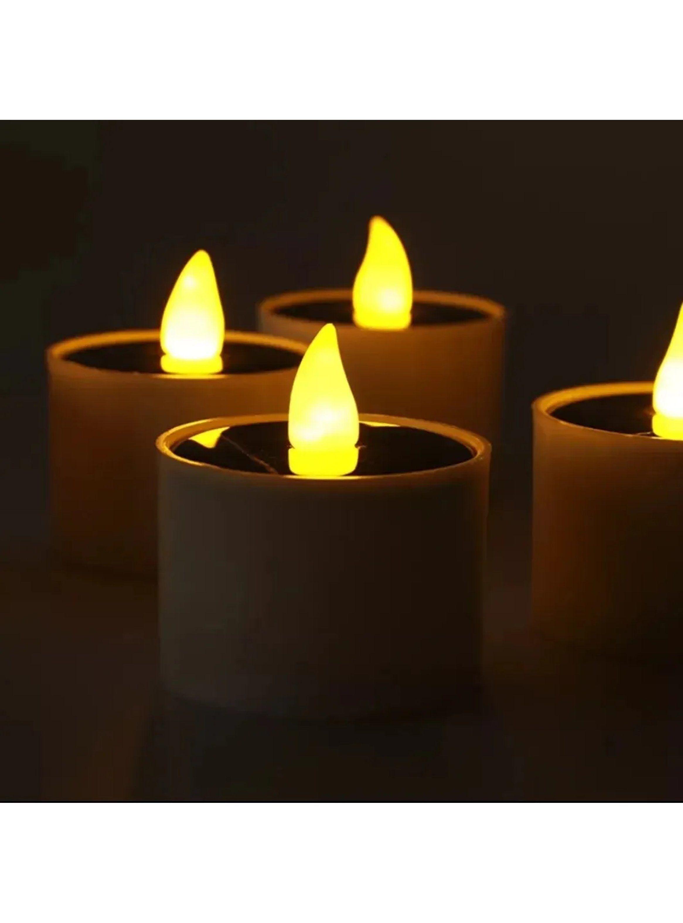 Velas LED Recargables con Panel Solar 54mm Luz Cálida Uso Interior y Exterior-3
