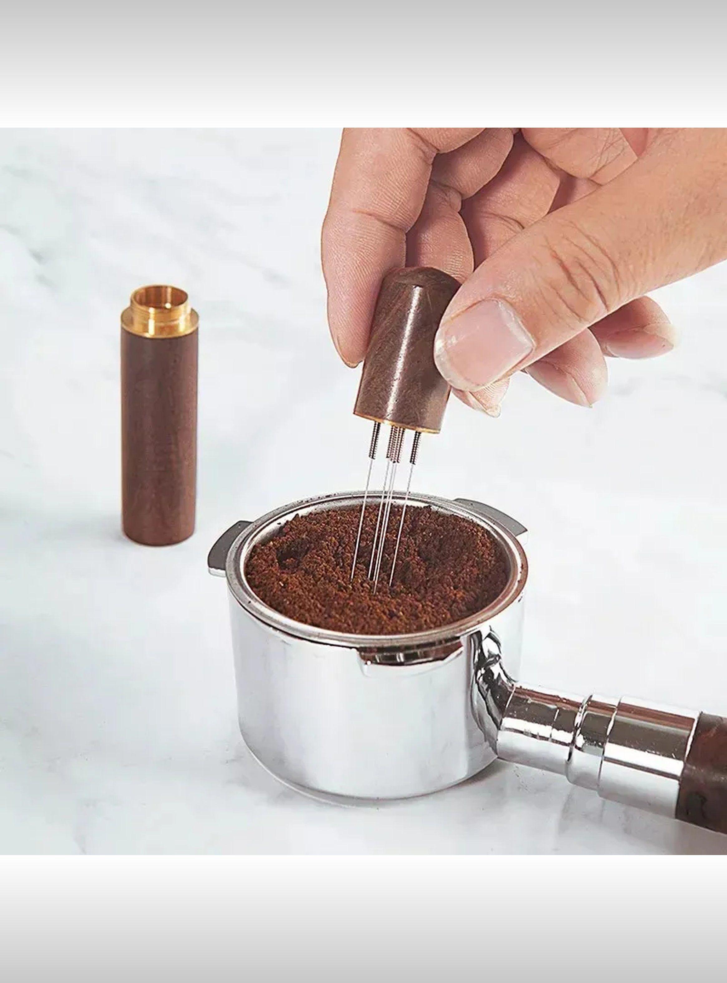 Herramienta Distribuidora de Café Espresso con Base de Madera-5