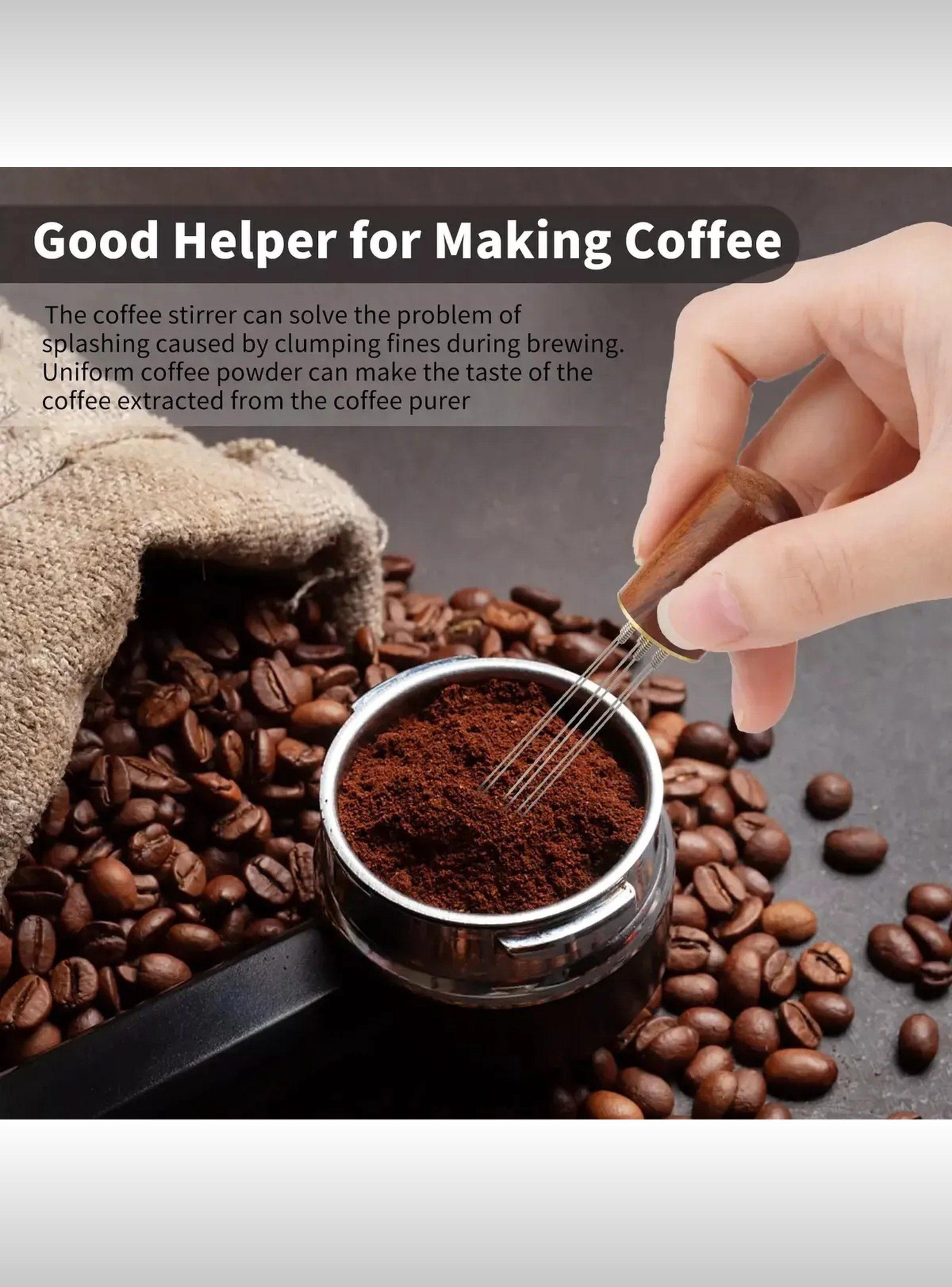 Herramienta Distribuidora de Café Espresso con Base de Madera-8