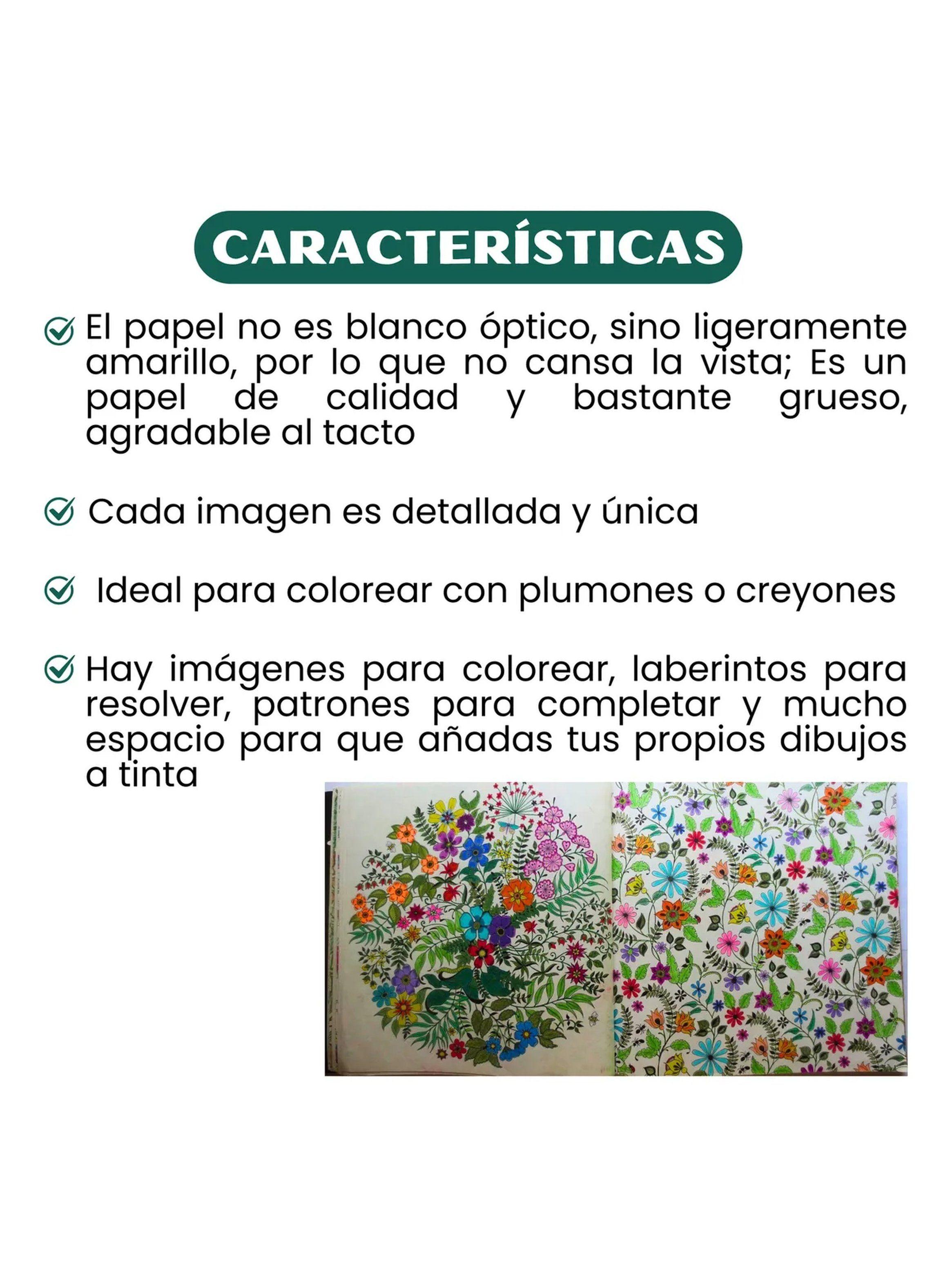 Pack De Libros Para Colorear Tapa Blanda Diseño Floral Dimensiones 25x25 Cm-3