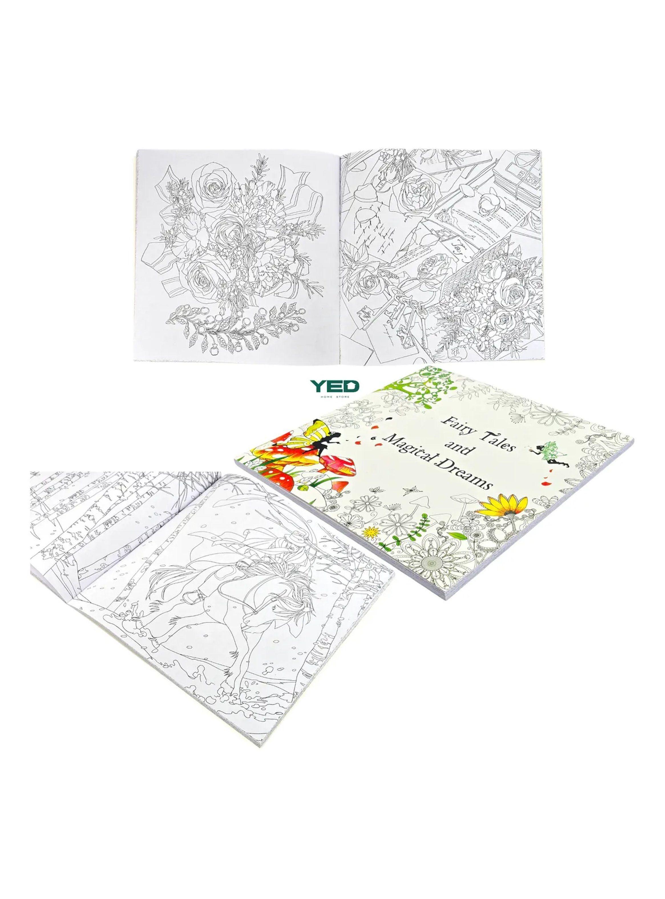 Pack De Libros Para Colorear Tapa Blanda Diseño Floral Dimensiones 25x25 Cm-7