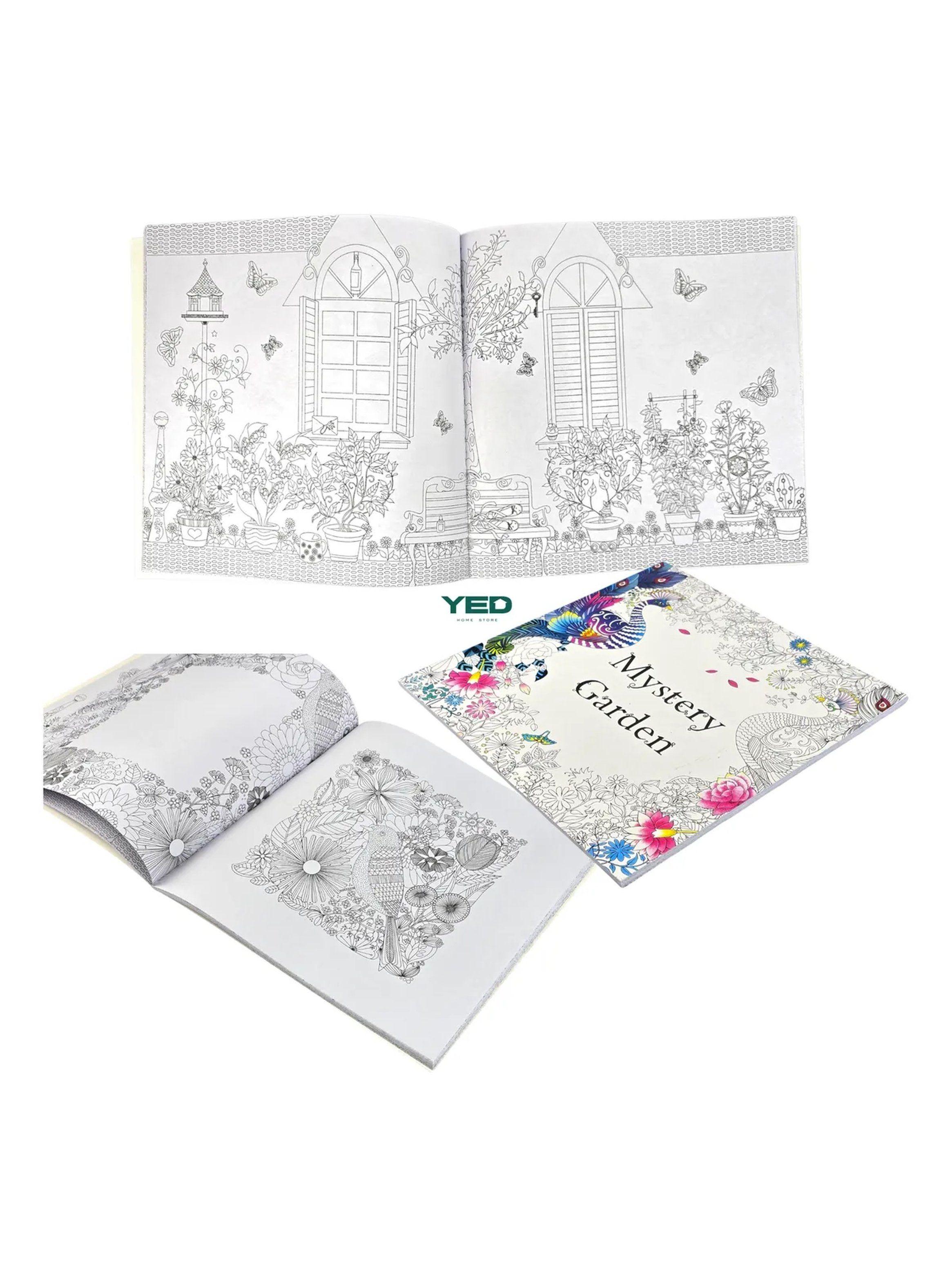 Pack De Libros Para Colorear Tapa Blanda Diseño Floral Dimensiones 25x25 Cm-8
