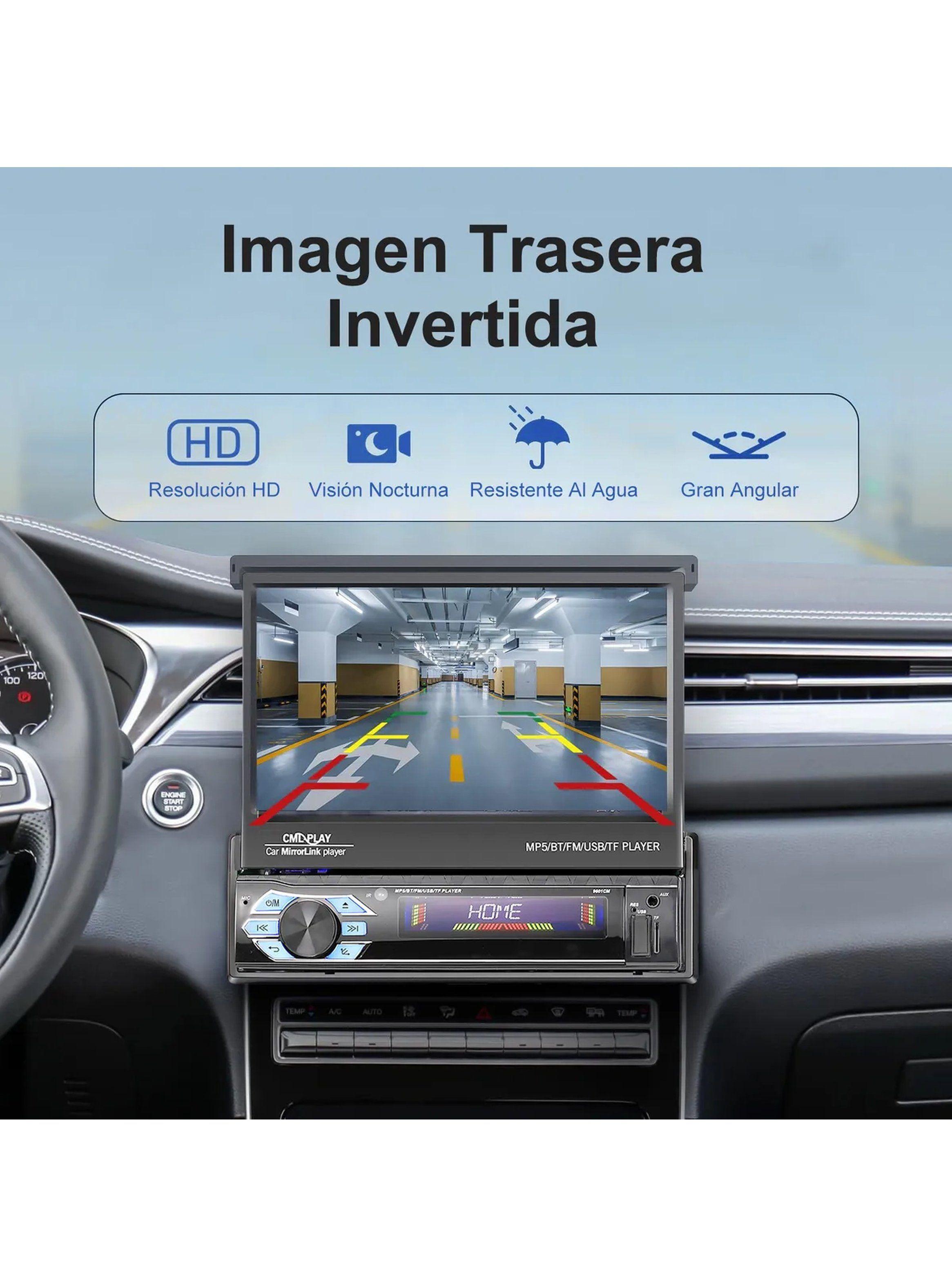 Radio Multimedia para Auto Pantalla Táctil Retráctil HD Bluetooth Cámara Trasera-2