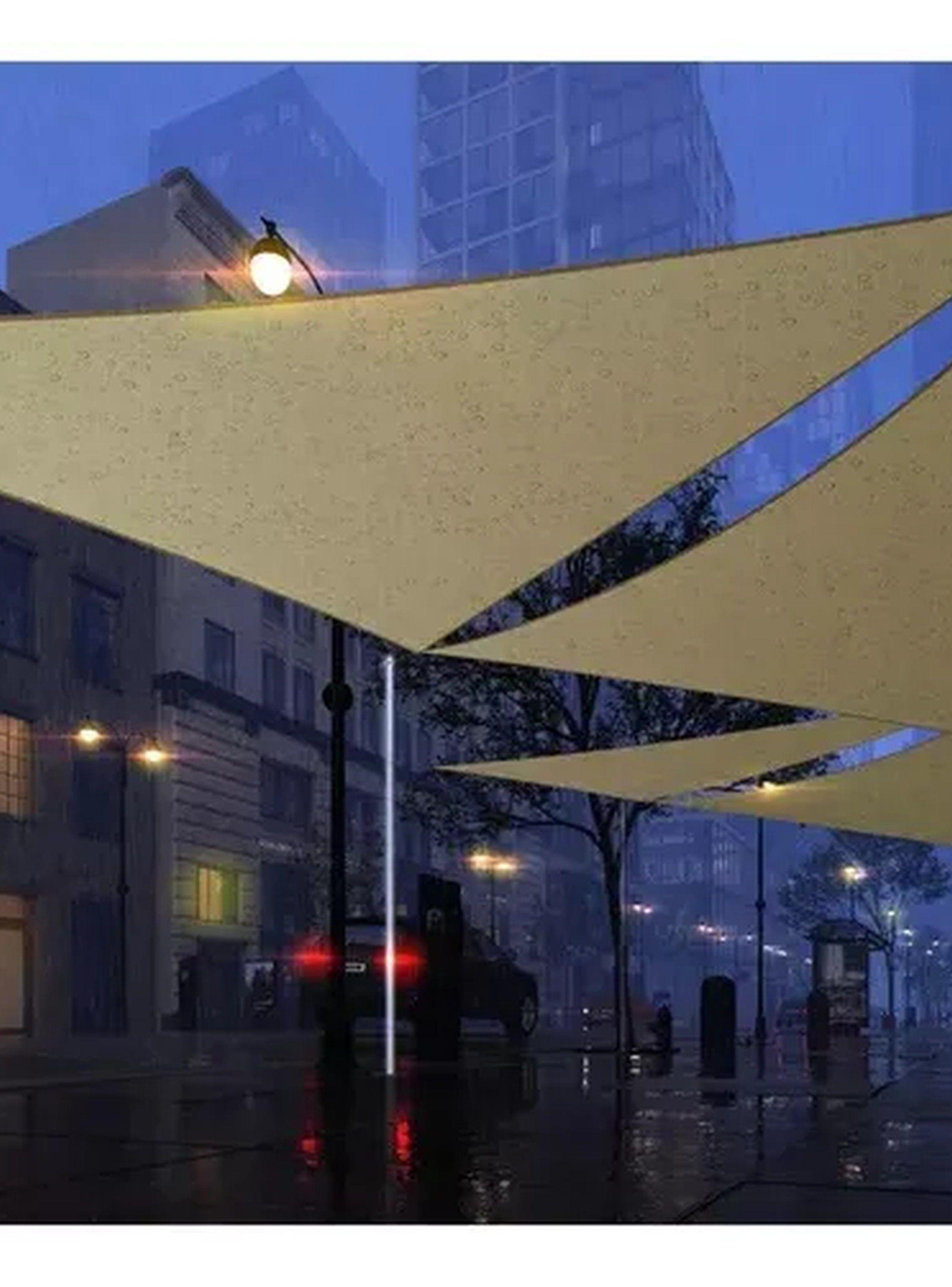 Toldo Triangular Resistente al Agua 3x3x3m Beige Exterior-3
