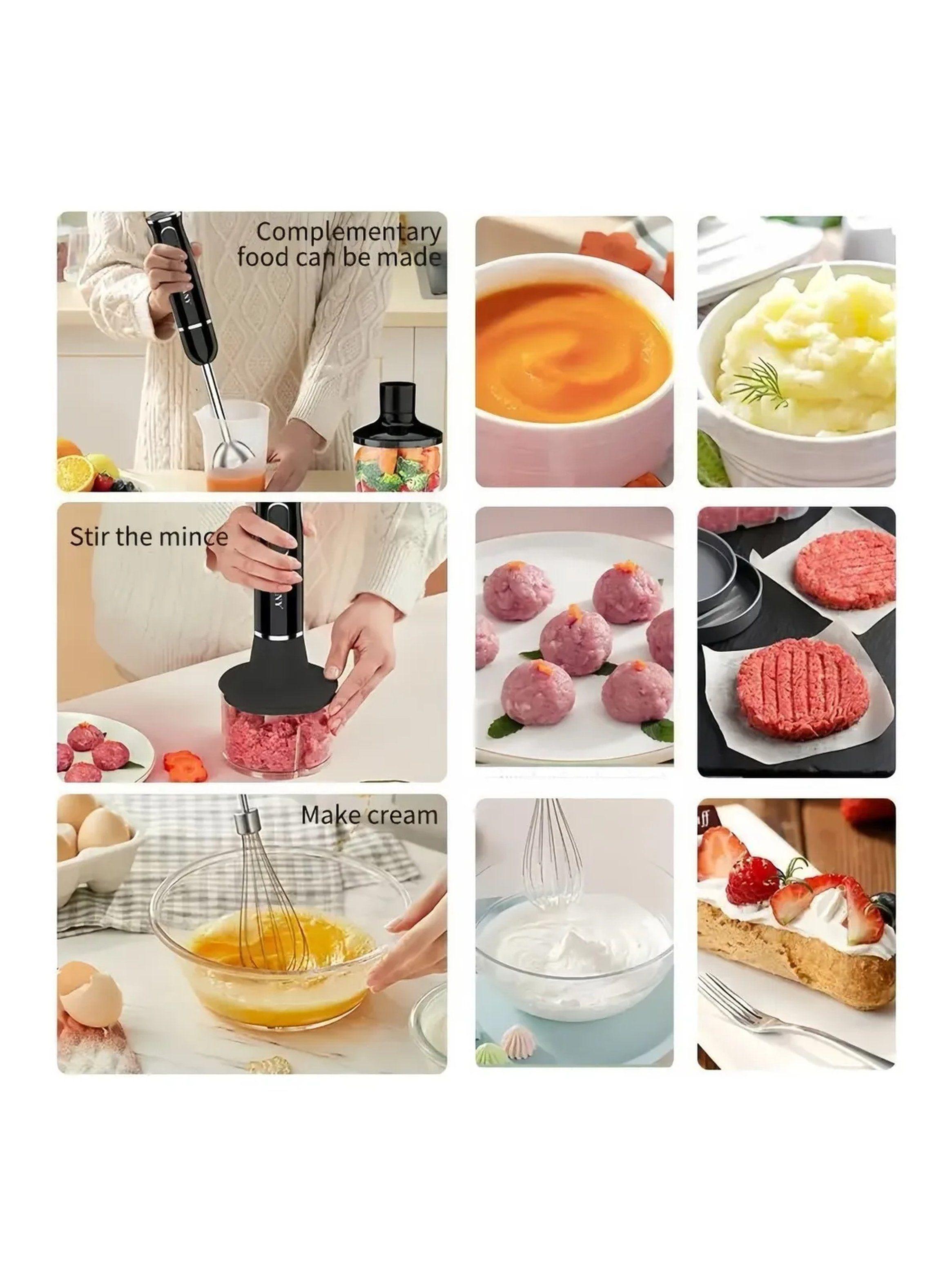 Batidora De Mano Eléctrica 4 En 1 Acero Inoxidable-5