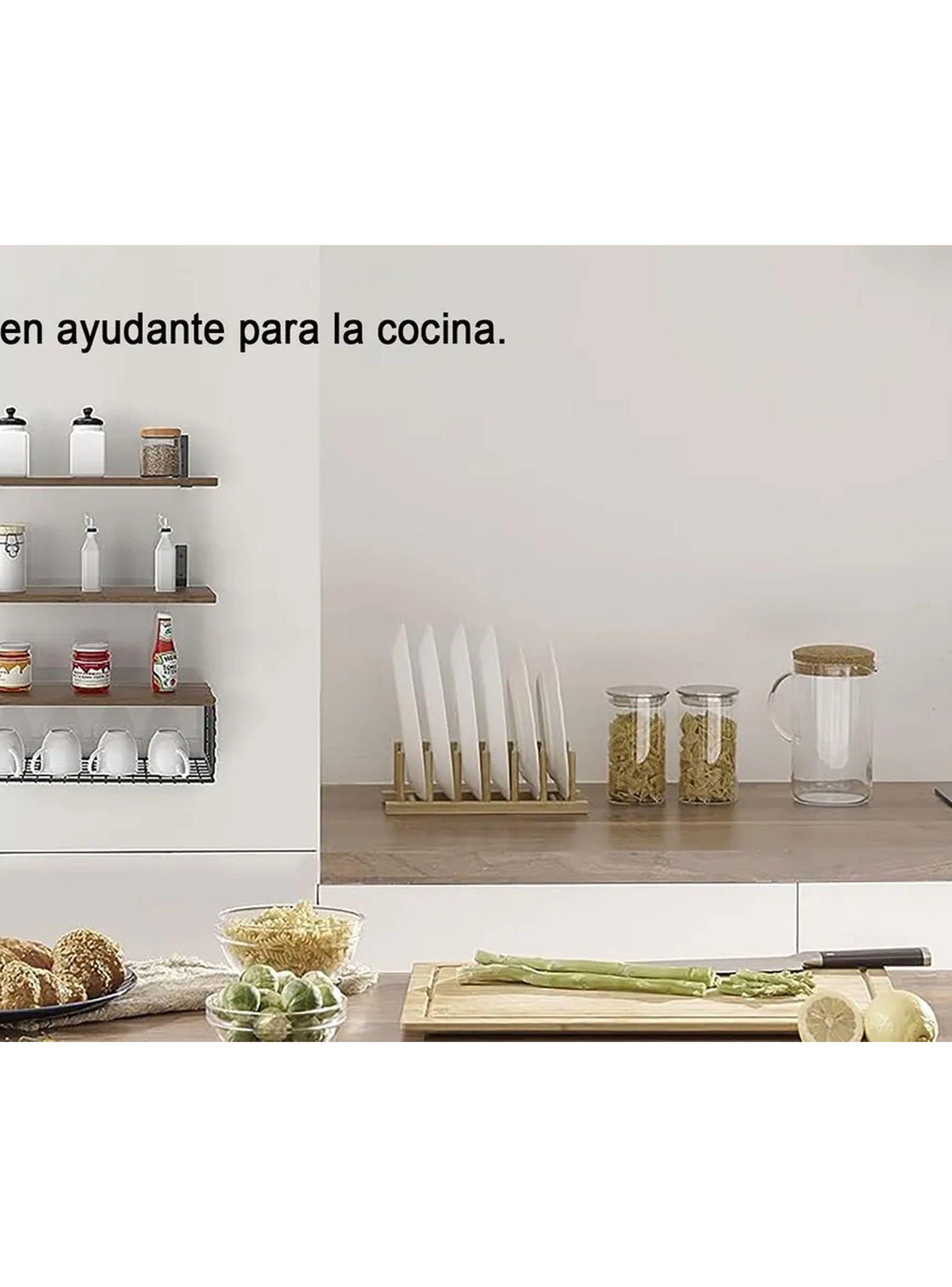 Estantes Flotantes de Madera de Pino Negro con Rejilla Metálica-8