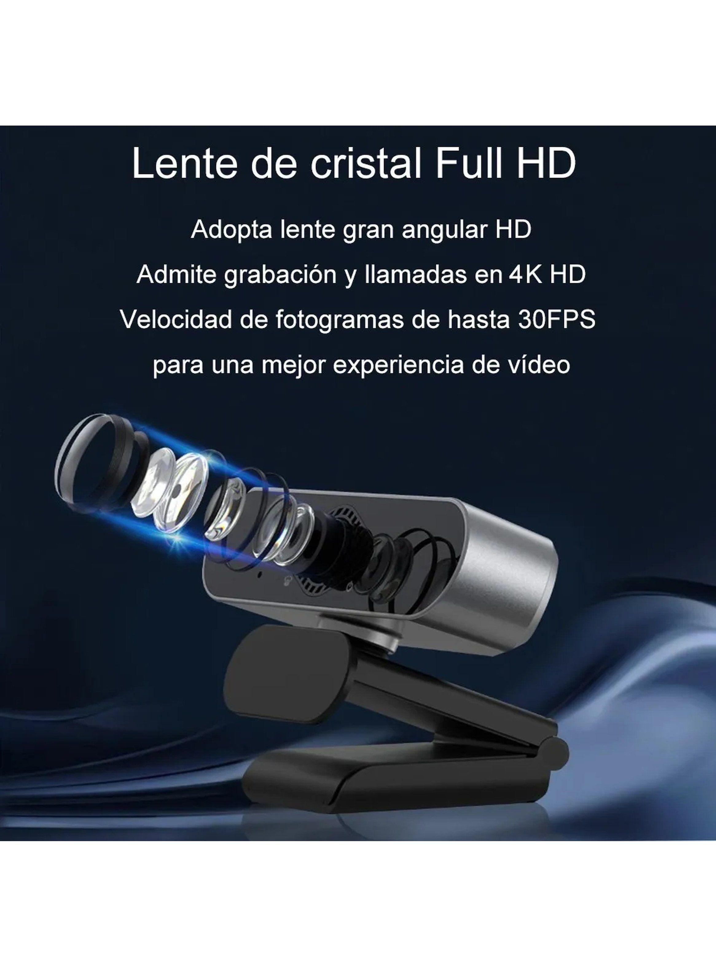 Cámara Web Full HD 4K Gran Angular Con Micrófono Integrado-2