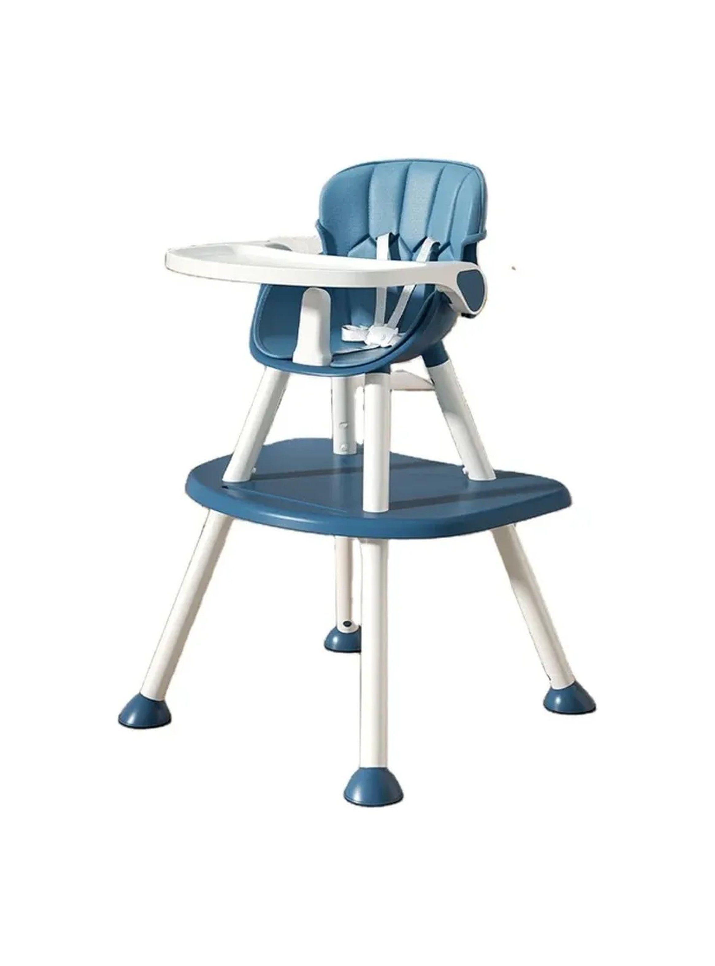 Silla Alta Multifuncional Infantil Ajustable Material Plástico Azul-1