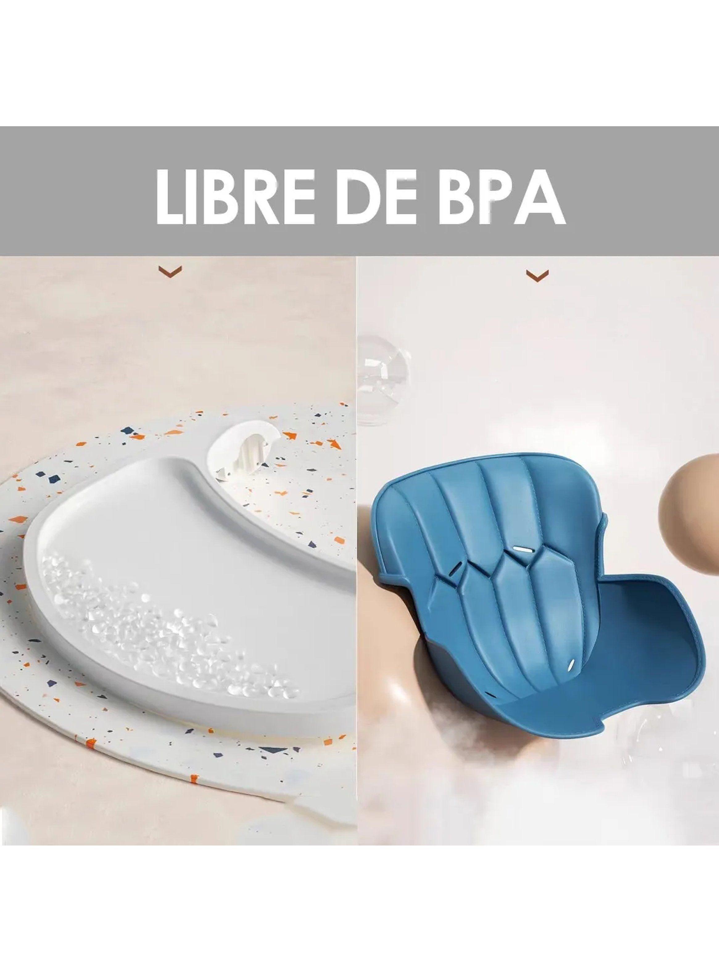 Silla Alta Multifuncional Infantil Ajustable Material Plástico Azul-8