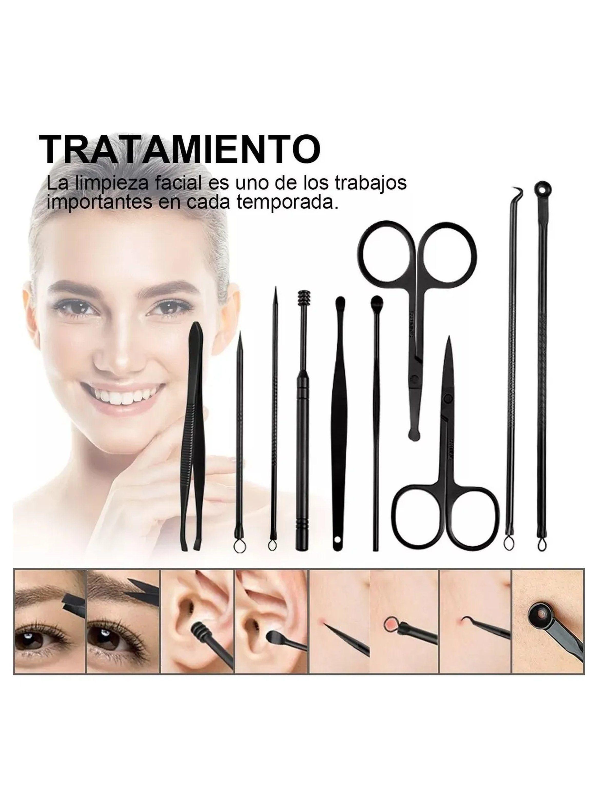 Set de Manicure y Pedicure 18 Piezas Acero Inoxidable Rojo-5
