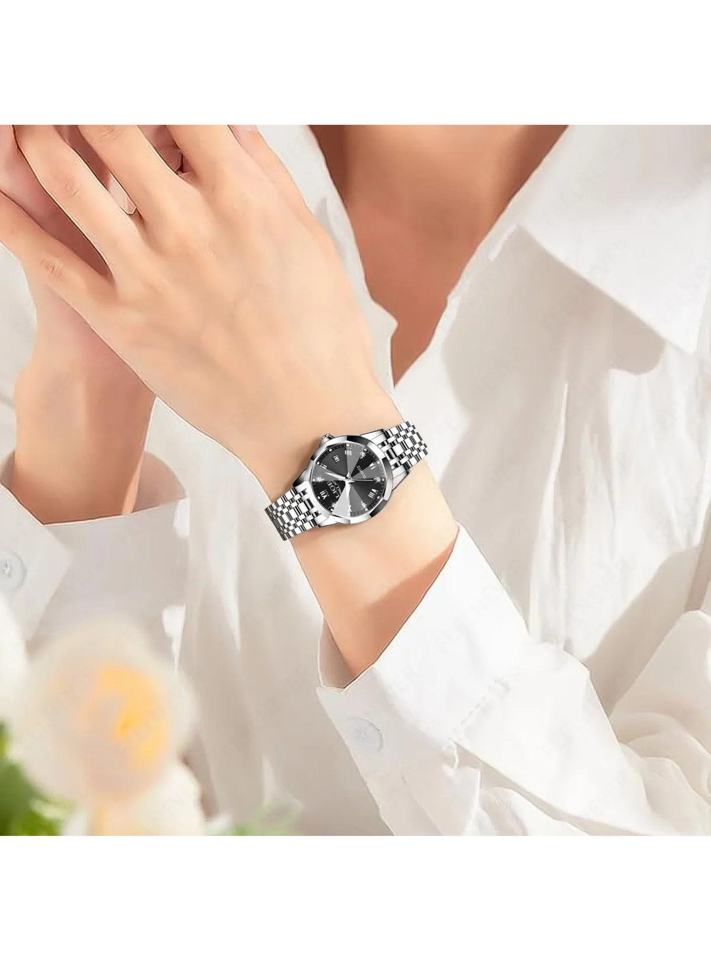 Reloj de Pulsera Clásico Acero Inoxidable Resistente al Agua-4