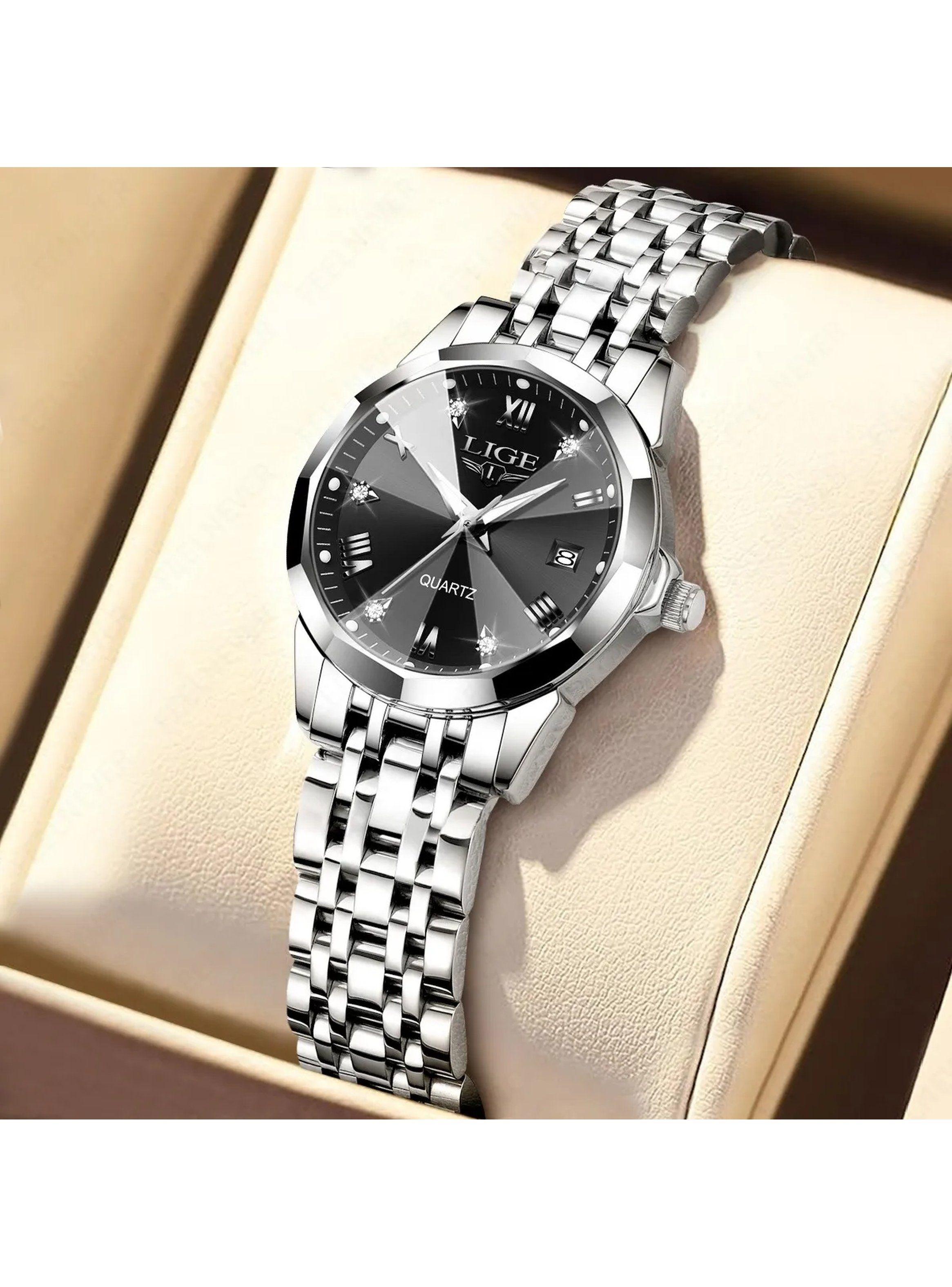 Reloj de Pulsera Clásico Acero Inoxidable Resistente al Agua-9