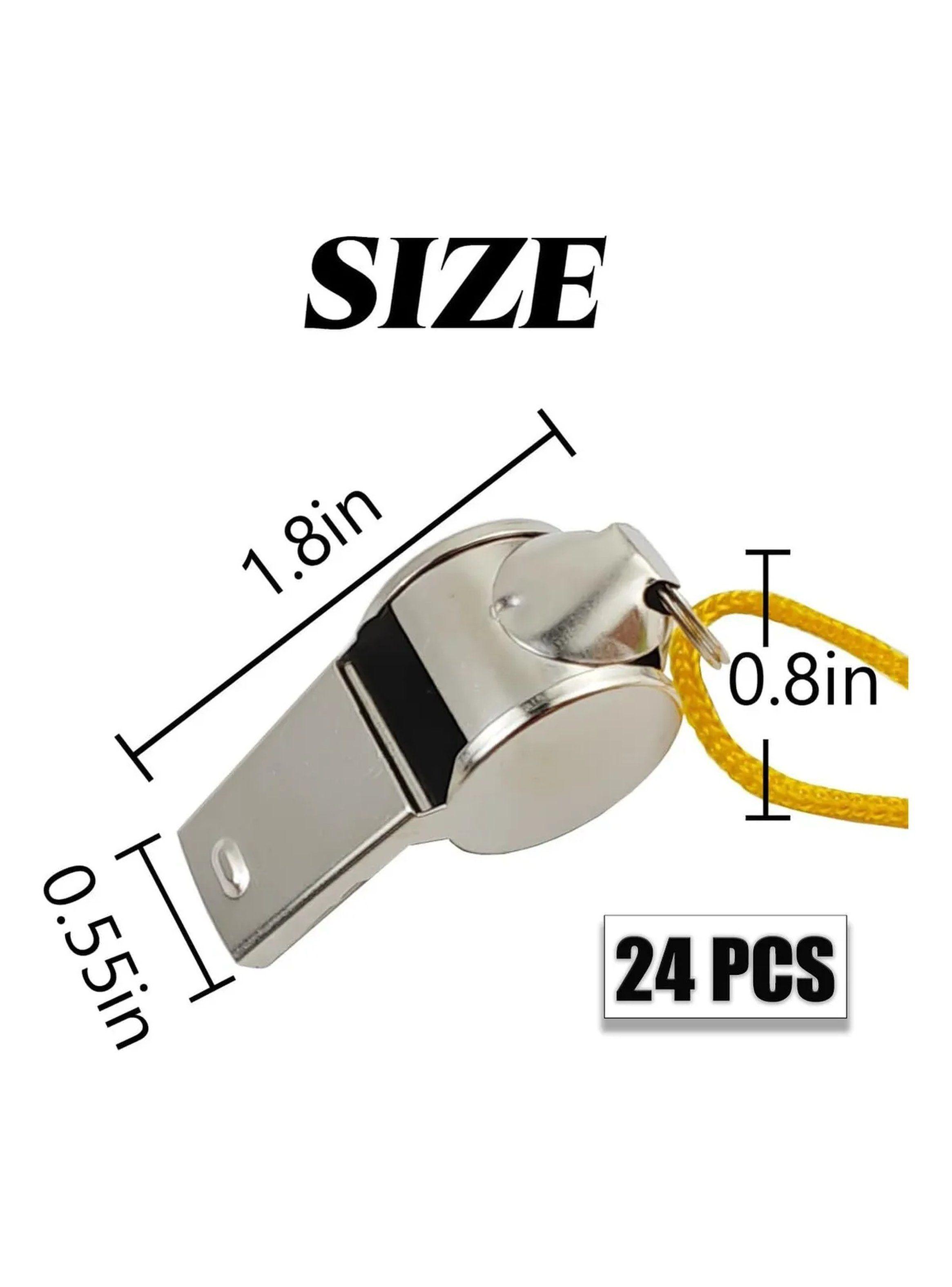 Silbato Metálico con Cordón Ajustable 24 Piezas Plata-1