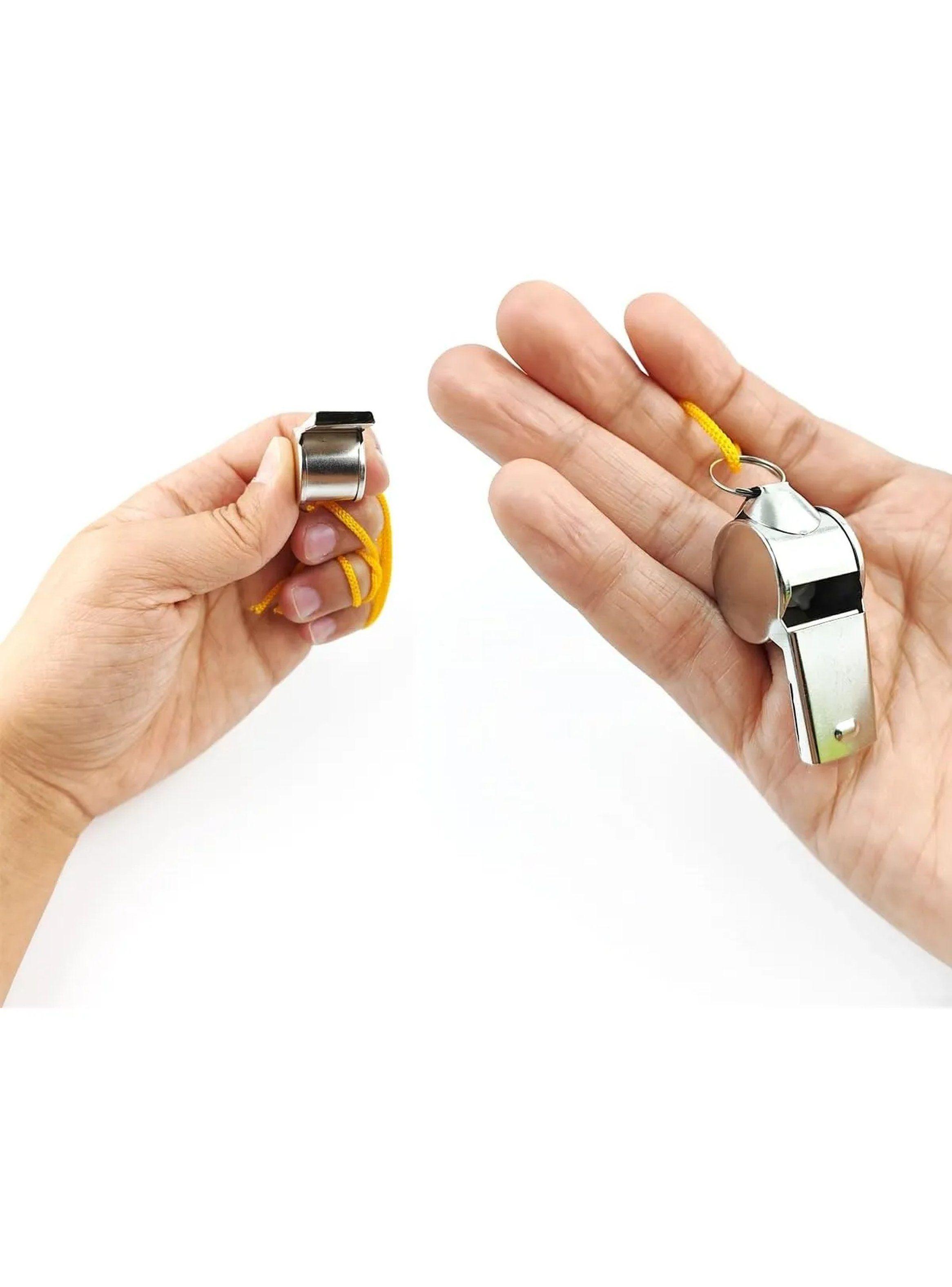 Silbato Metálico con Cordón Ajustable 24 Piezas Plata-2