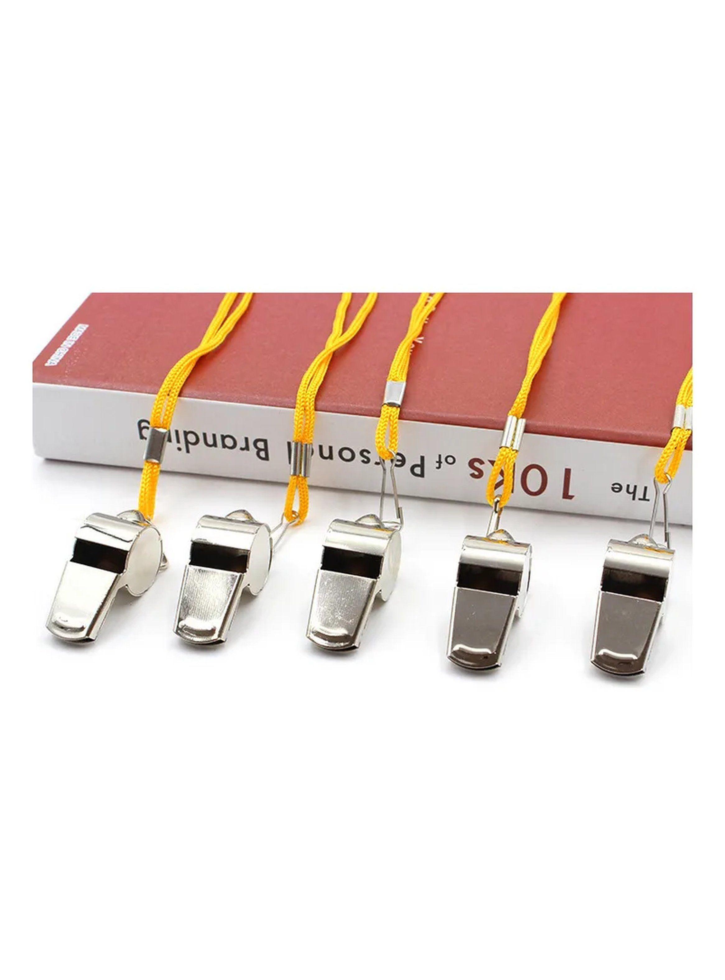 Silbato Metálico con Cordón Ajustable 24 Piezas Plata-3