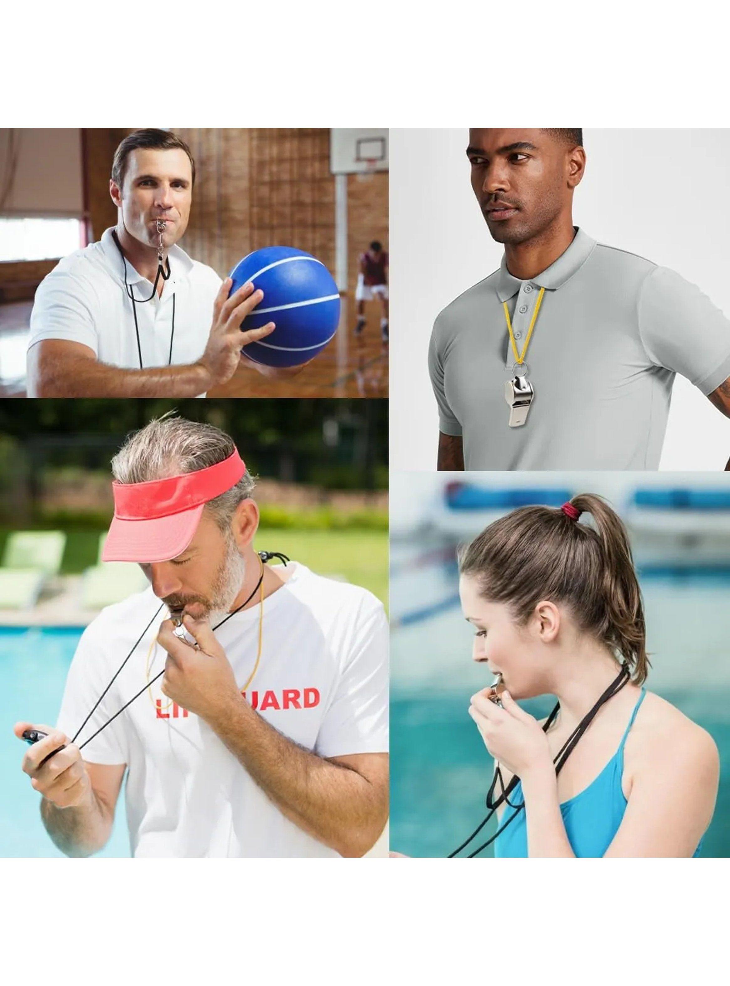 Silbato Metálico con Cordón Ajustable 24 Piezas Plata-4