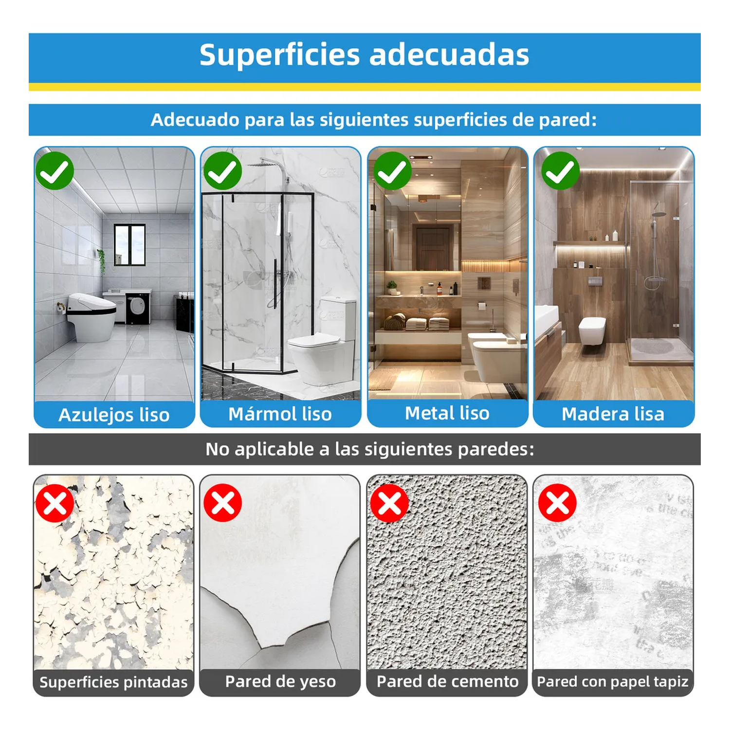 Estante de Baño Adhesivo Metal Negro Antioxidante Ventilado 18KG-3