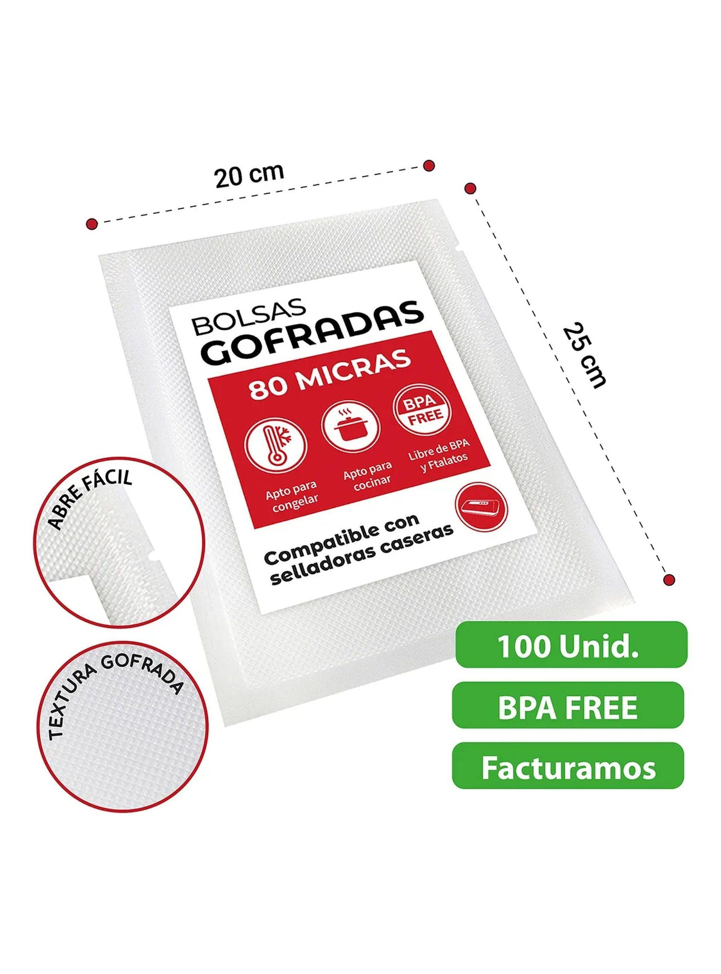 Bolsas Gofradas 20x25 cm 80 Micras BPA Free 100 Unidades-1