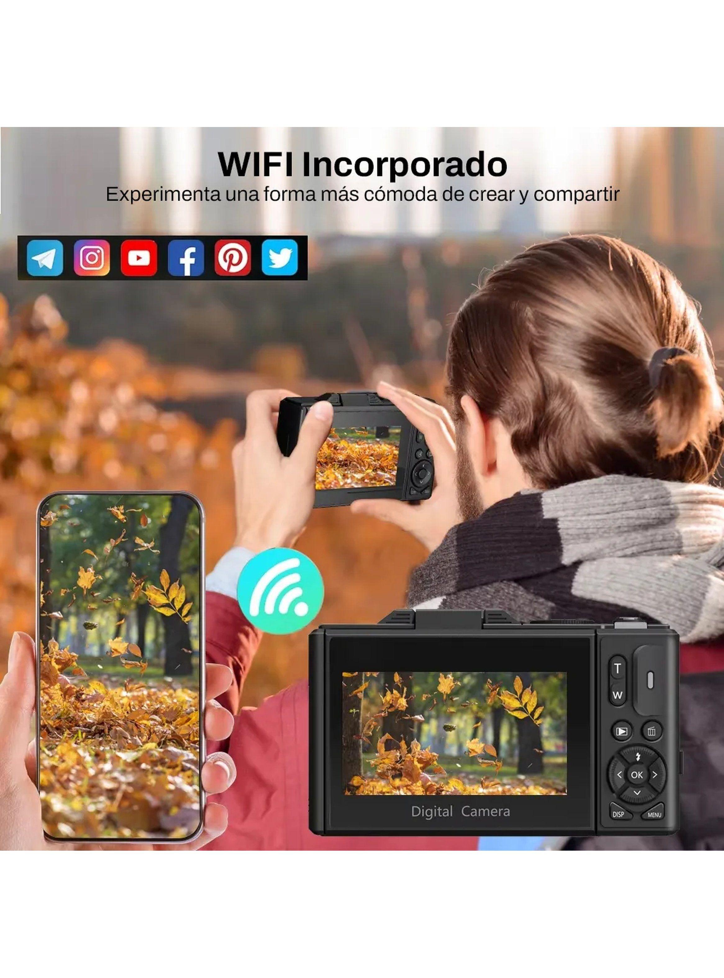 Cámara Digital 5K 75MP Pantalla Giratoria WiFi Zoom 18x-2