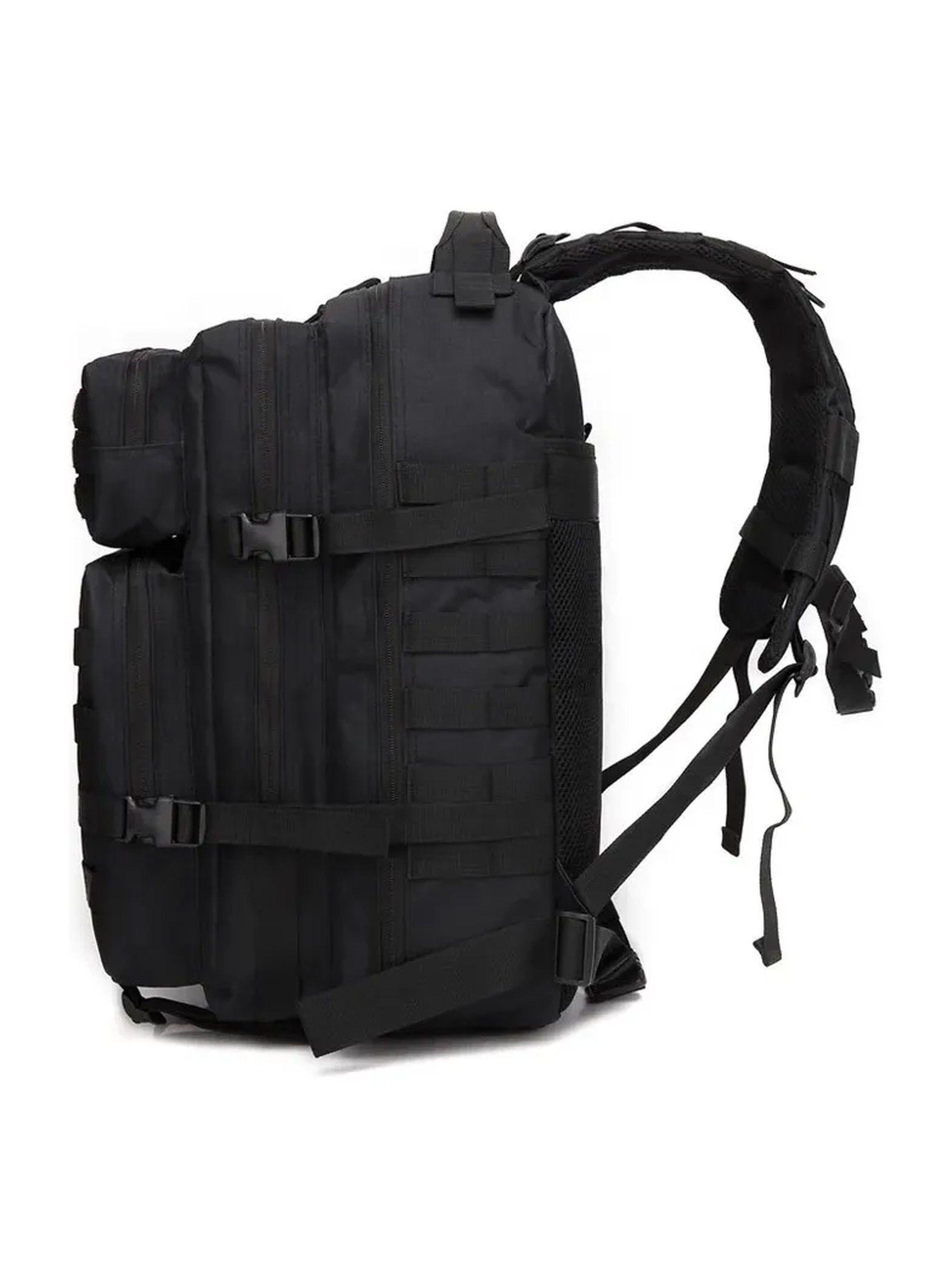 Mochila Táctica Militar Multibolsillos Impermeable Negra 45L-2