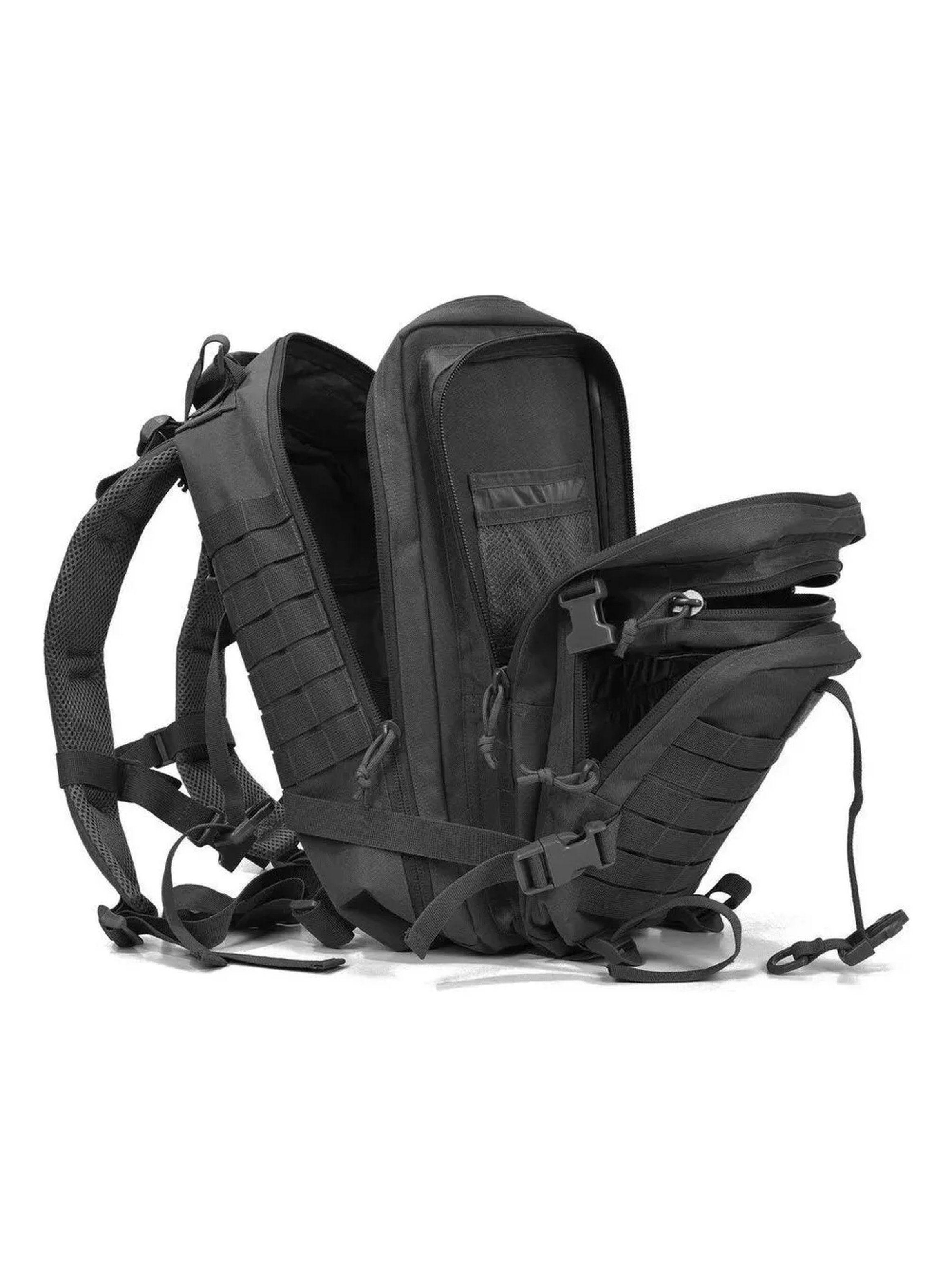 Mochila Táctica Militar Multibolsillos Impermeable Negra 45L-3