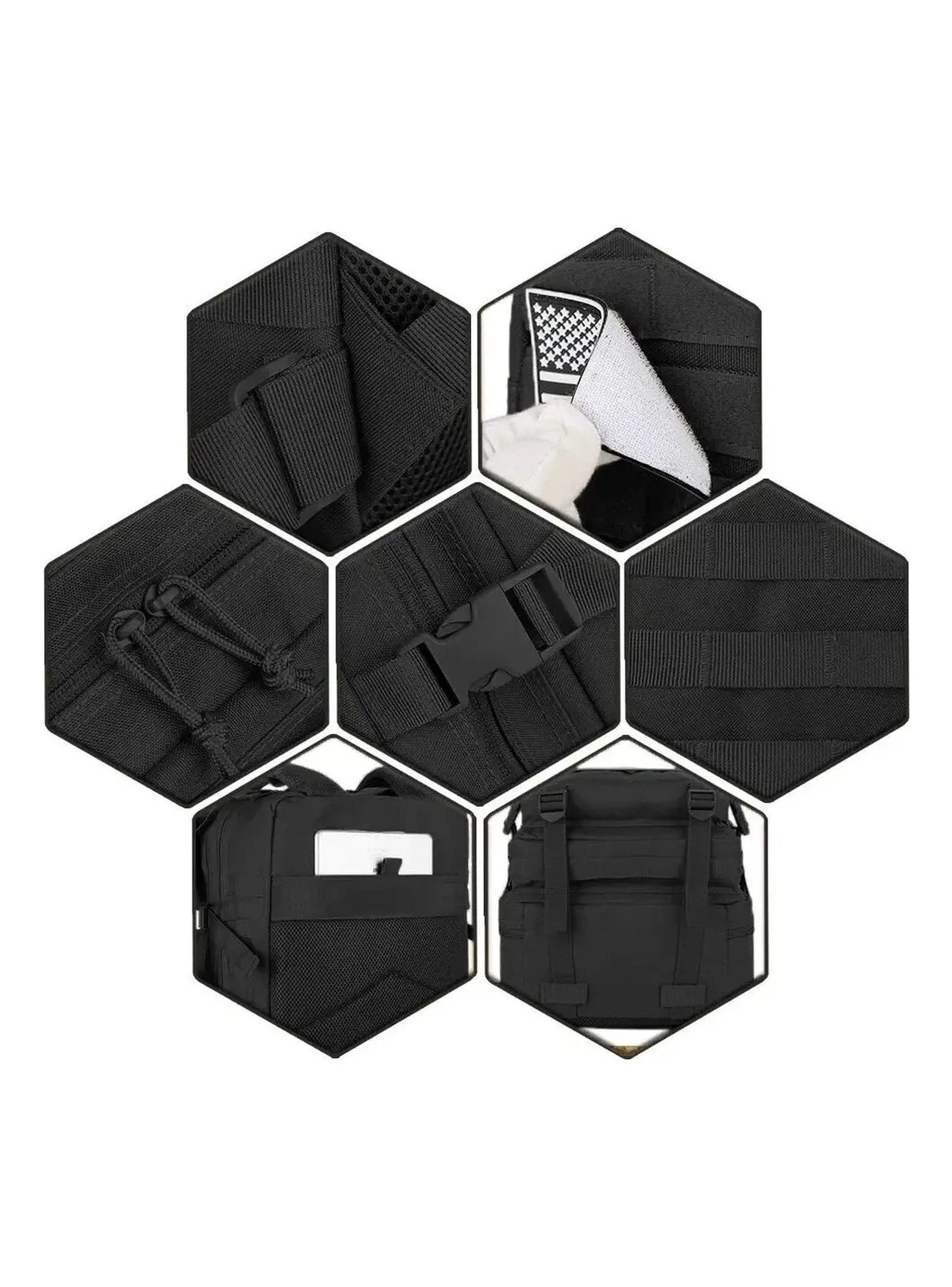 Mochila Táctica Militar Multibolsillos Impermeable Negra 45L-5