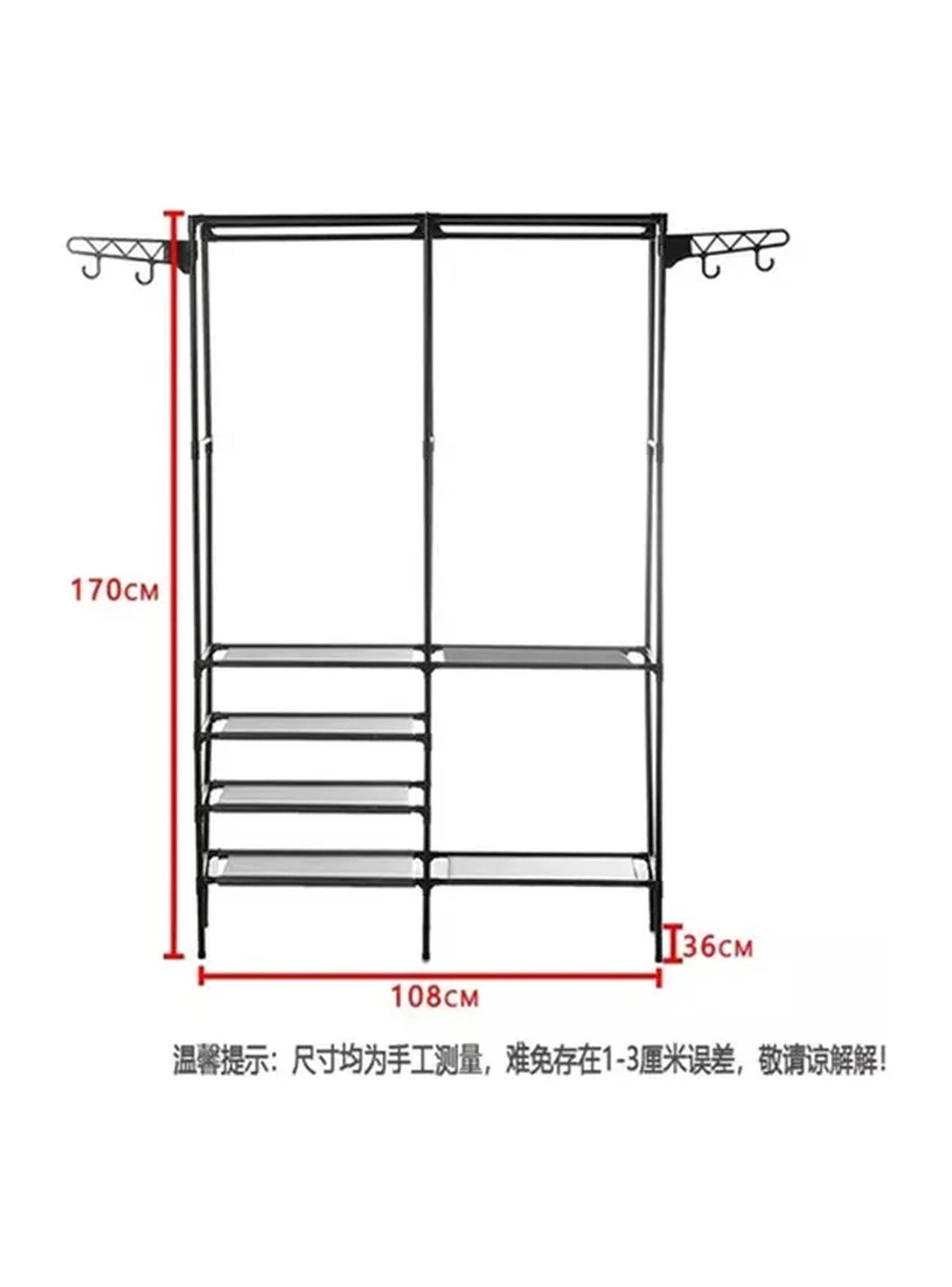 Organizador de Ropa Metálico Multifuncional con Estantes y Colgadores Larco-6