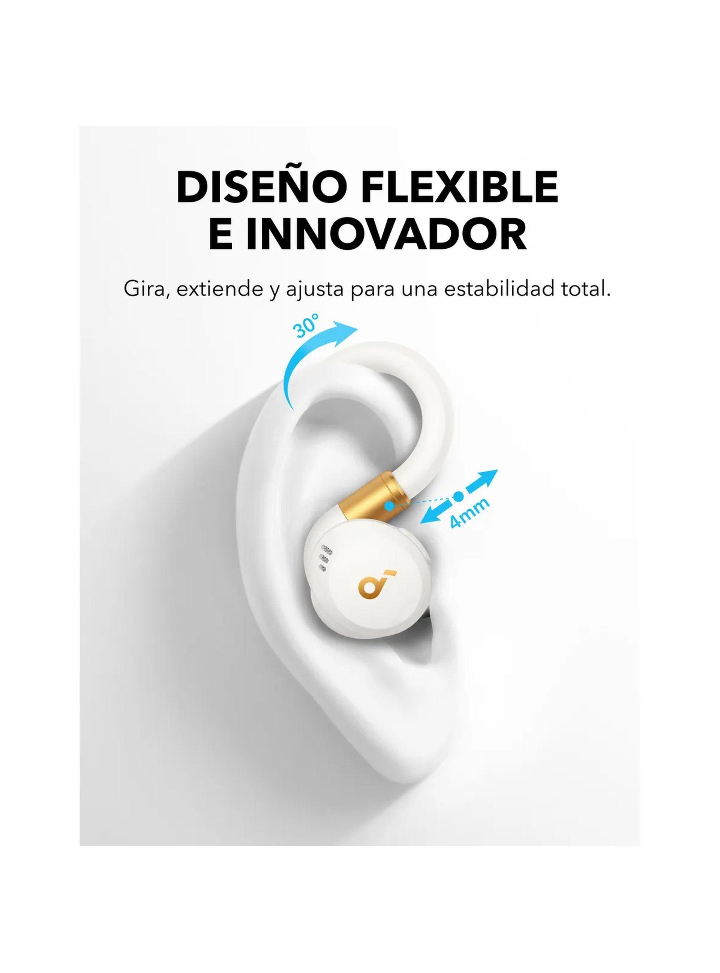Auriculares Inalámbricos Deportivos Flexible Bluetooth Blancos-1