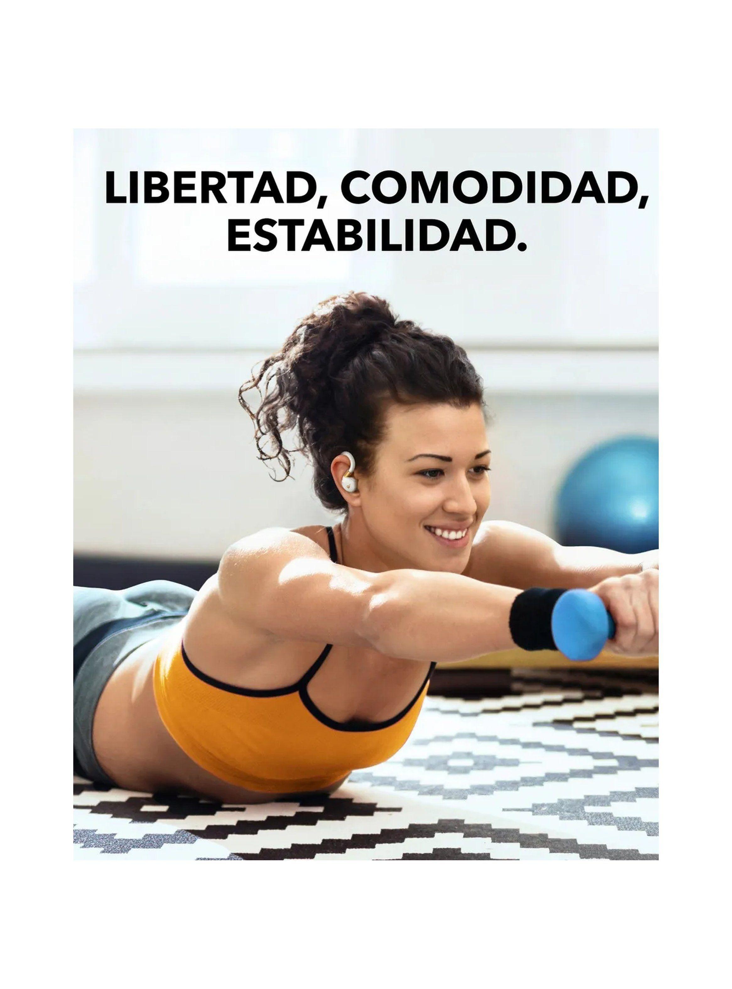 Auriculares Inalámbricos Deportivos Flexible Bluetooth Blancos-2