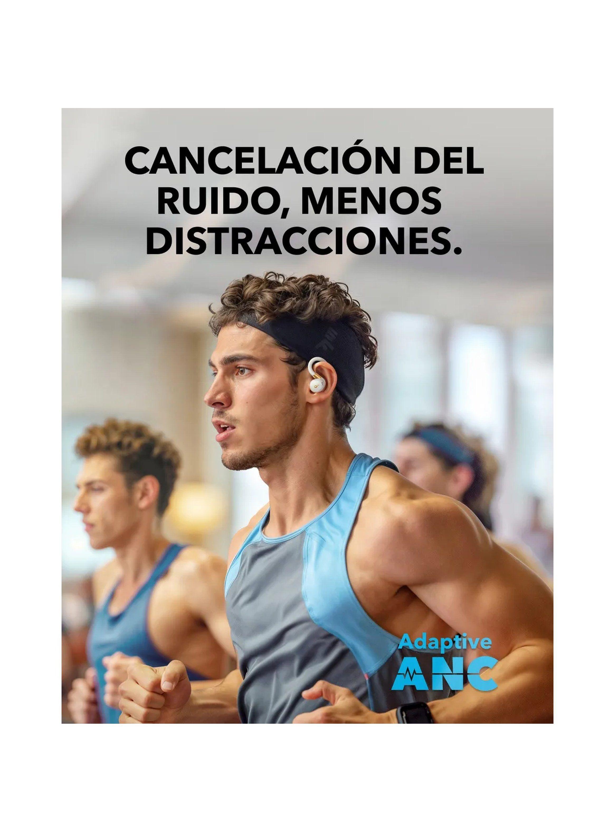 Auriculares Inalámbricos Deportivos Flexible Bluetooth Blancos-3