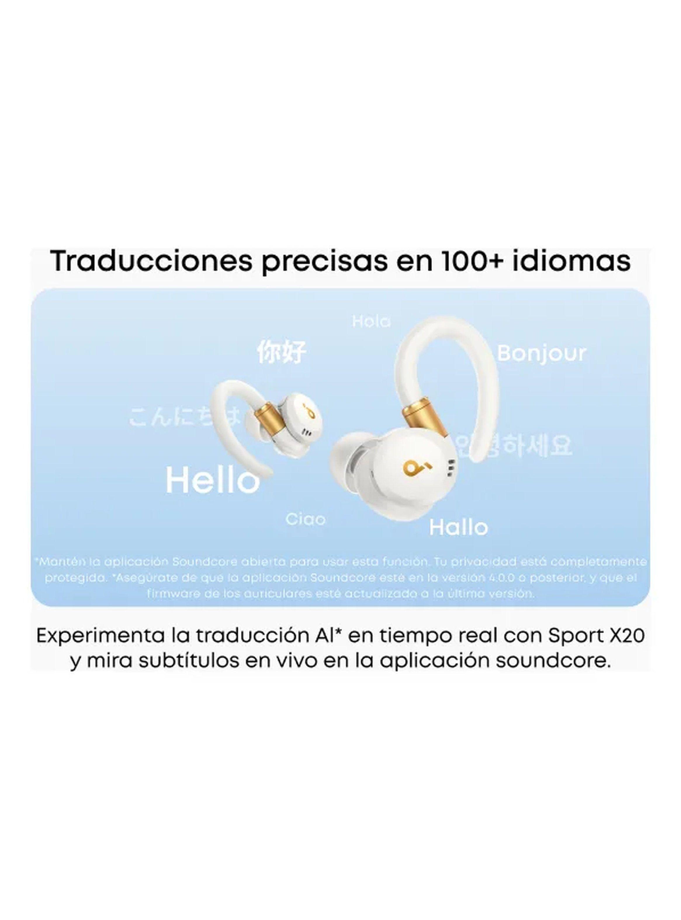 Auriculares Inalámbricos Deportivos Flexible Bluetooth Blancos-6